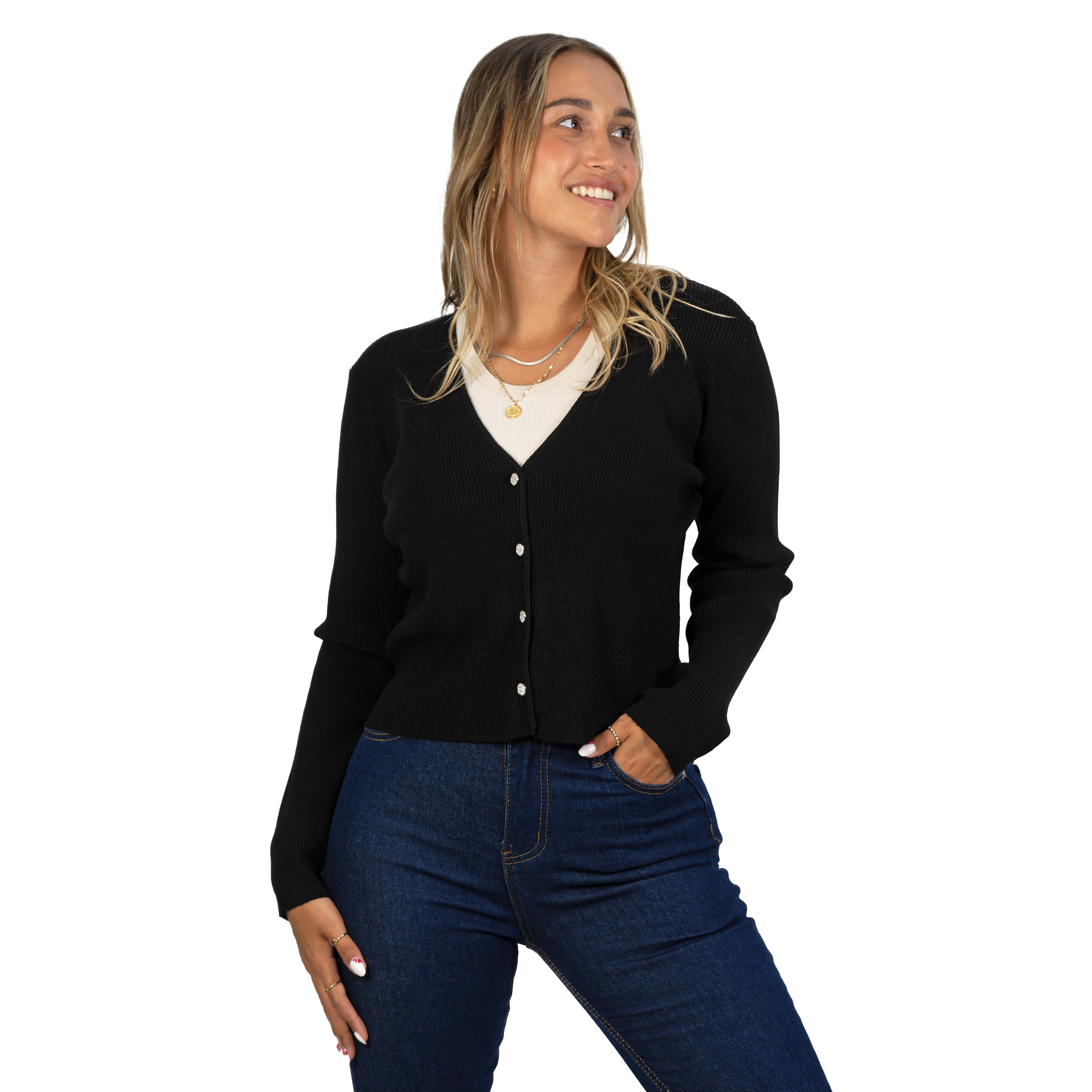 Chaleco botones básico mujer diseño Alba 4