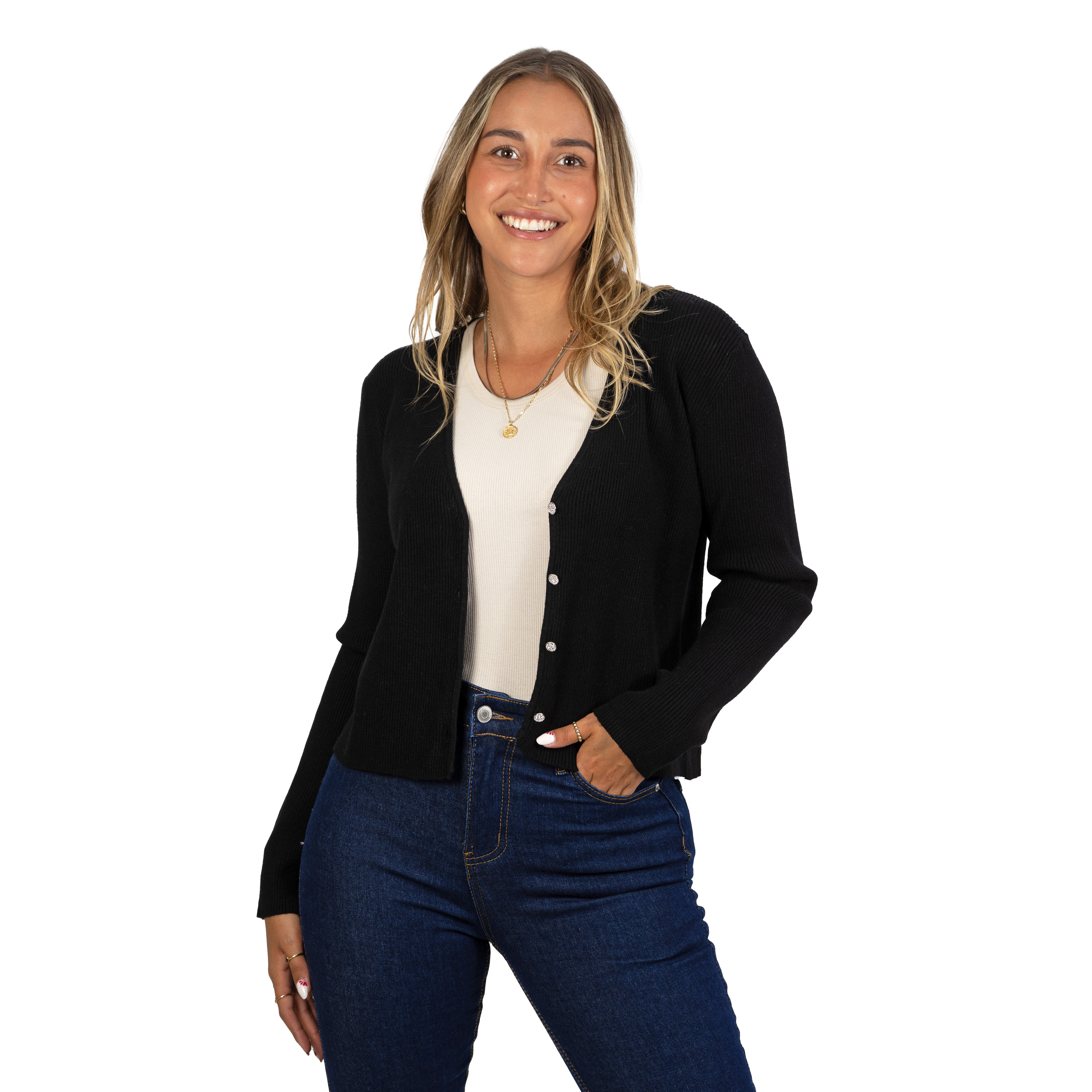 Chaleco botones básico mujer diseño Alba 5