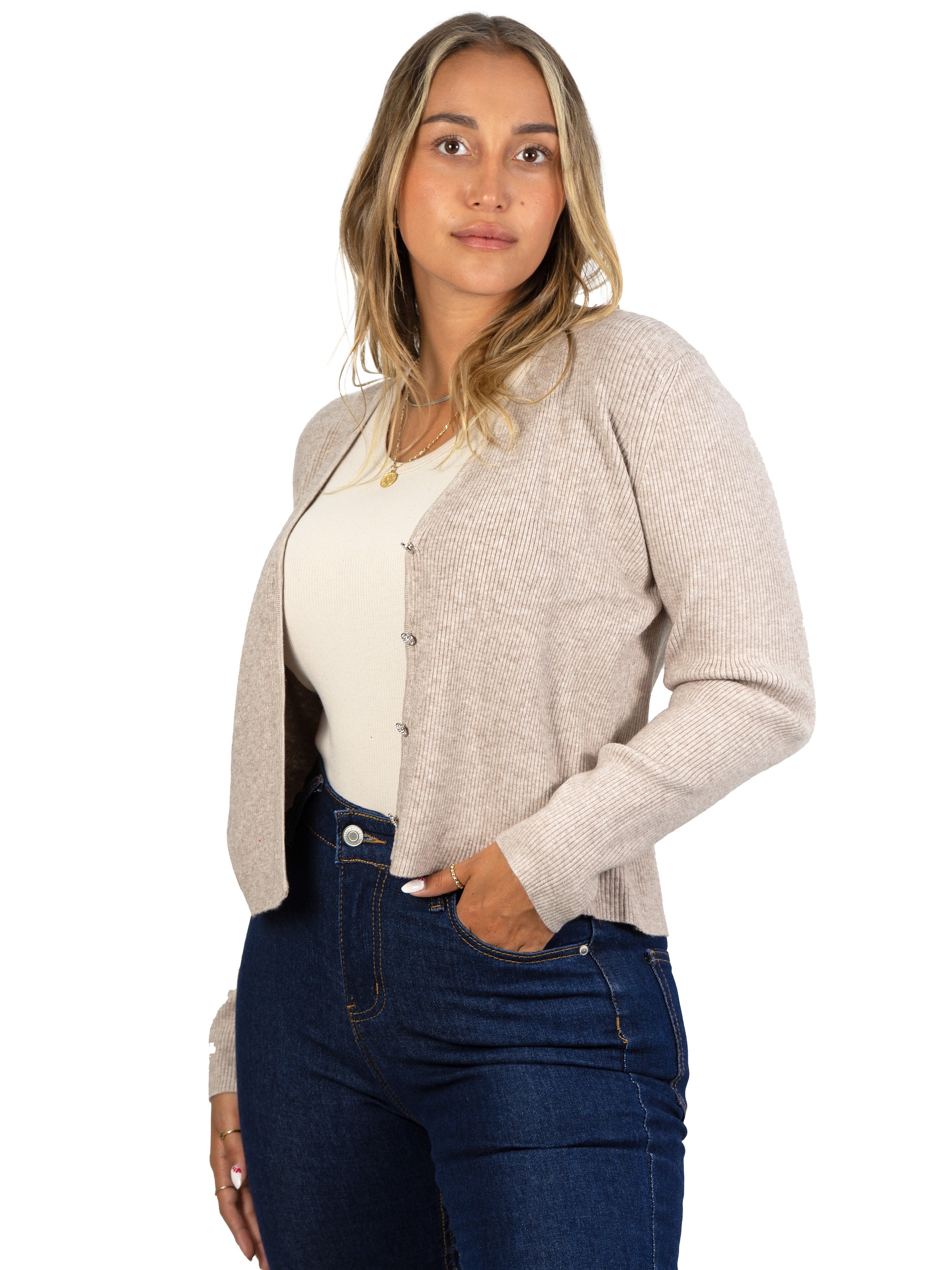 Chaleco botones básico mujer diseño Alba 14