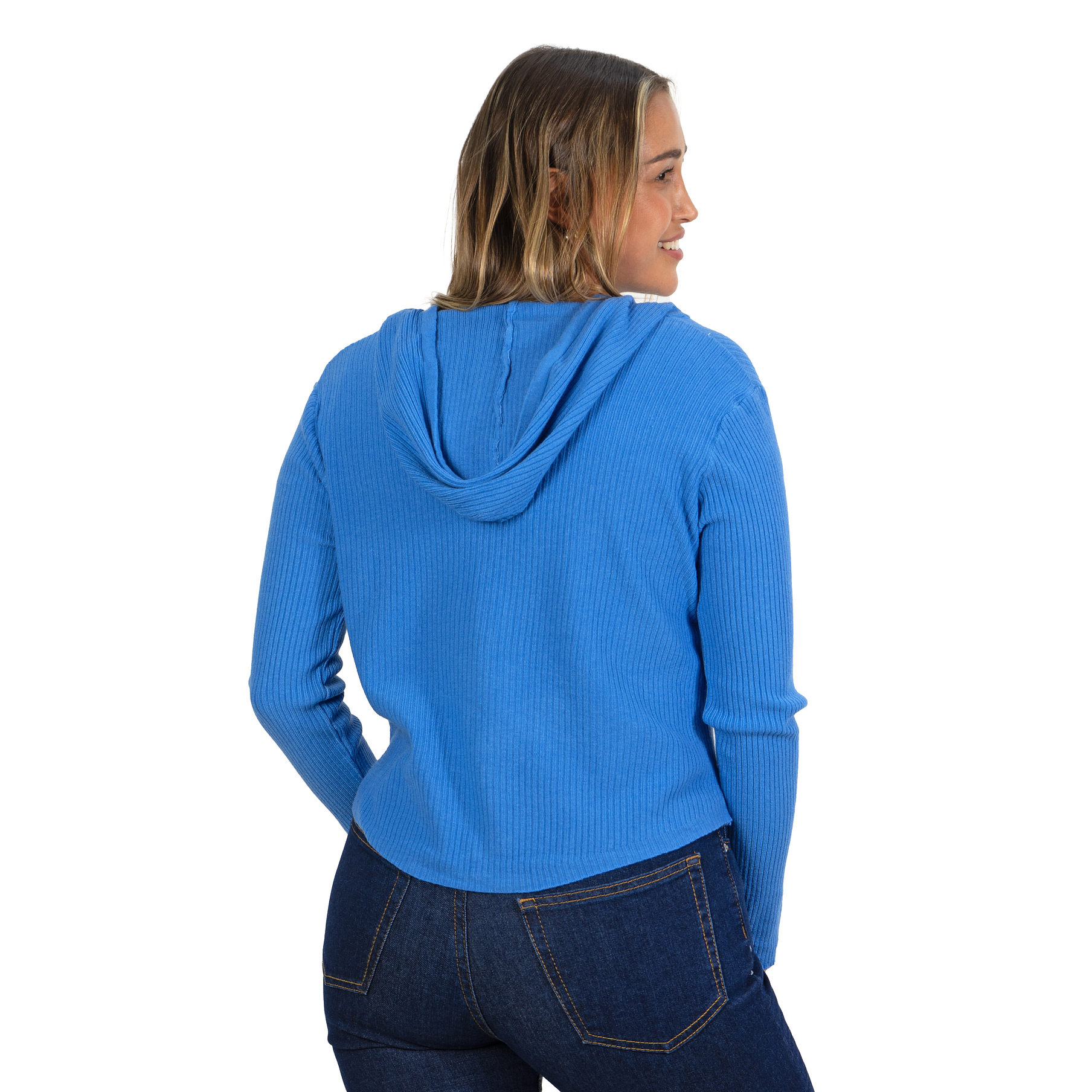 Chaleco mujer acanalado con gorro ovalado 2