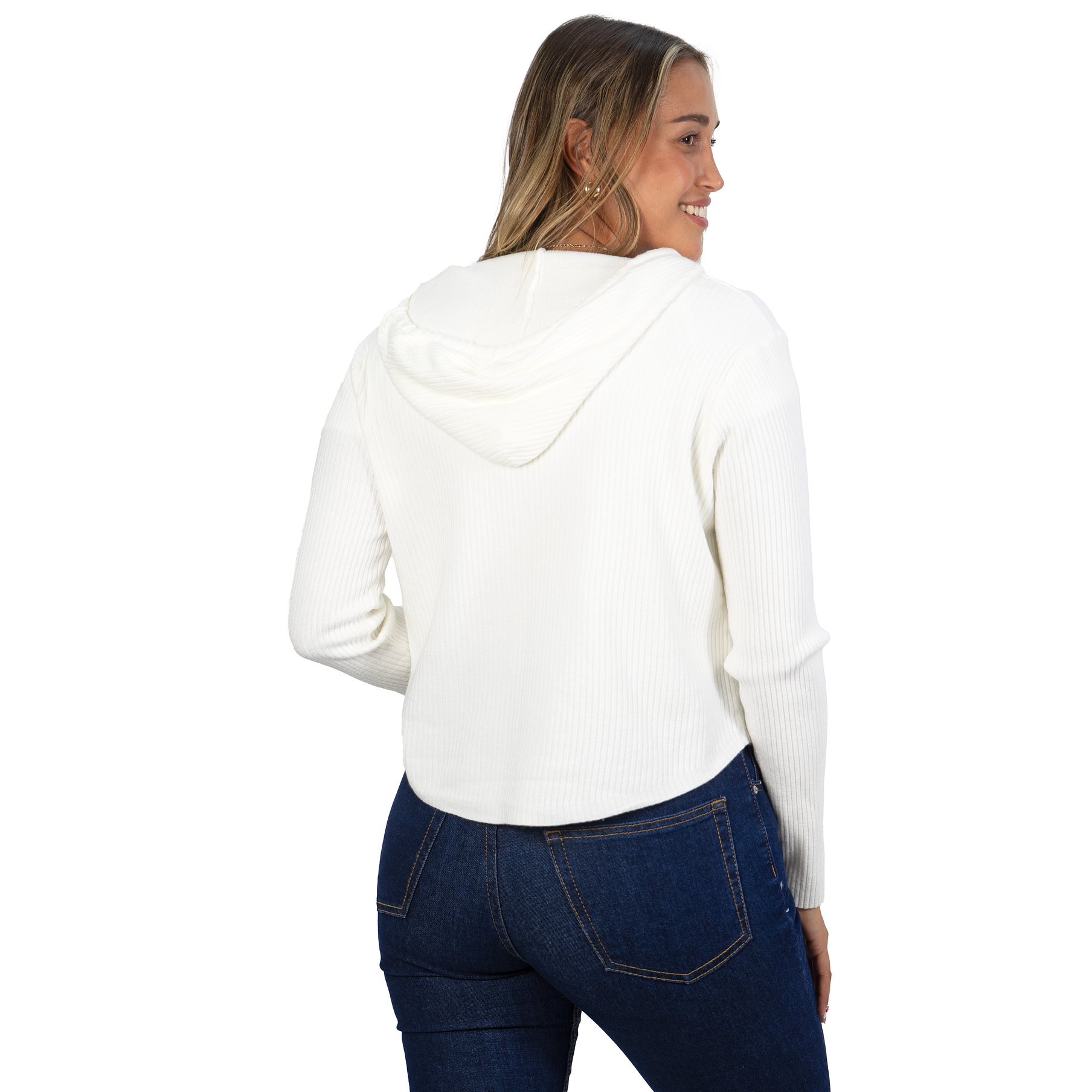 Chaleco mujer acanalado con gorro ovalado 6