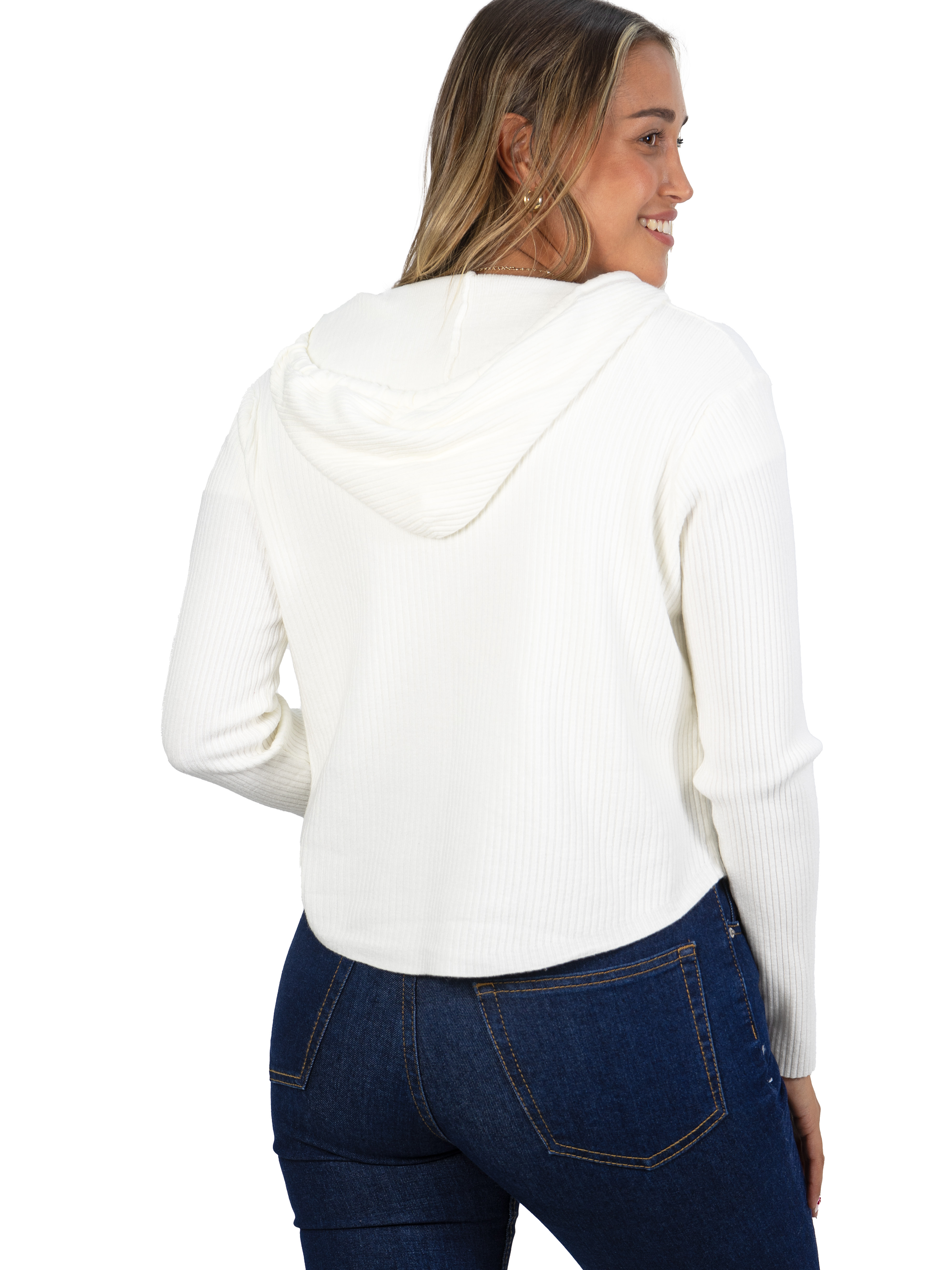 Chaleco mujer acanalado con gorro ovalado 6