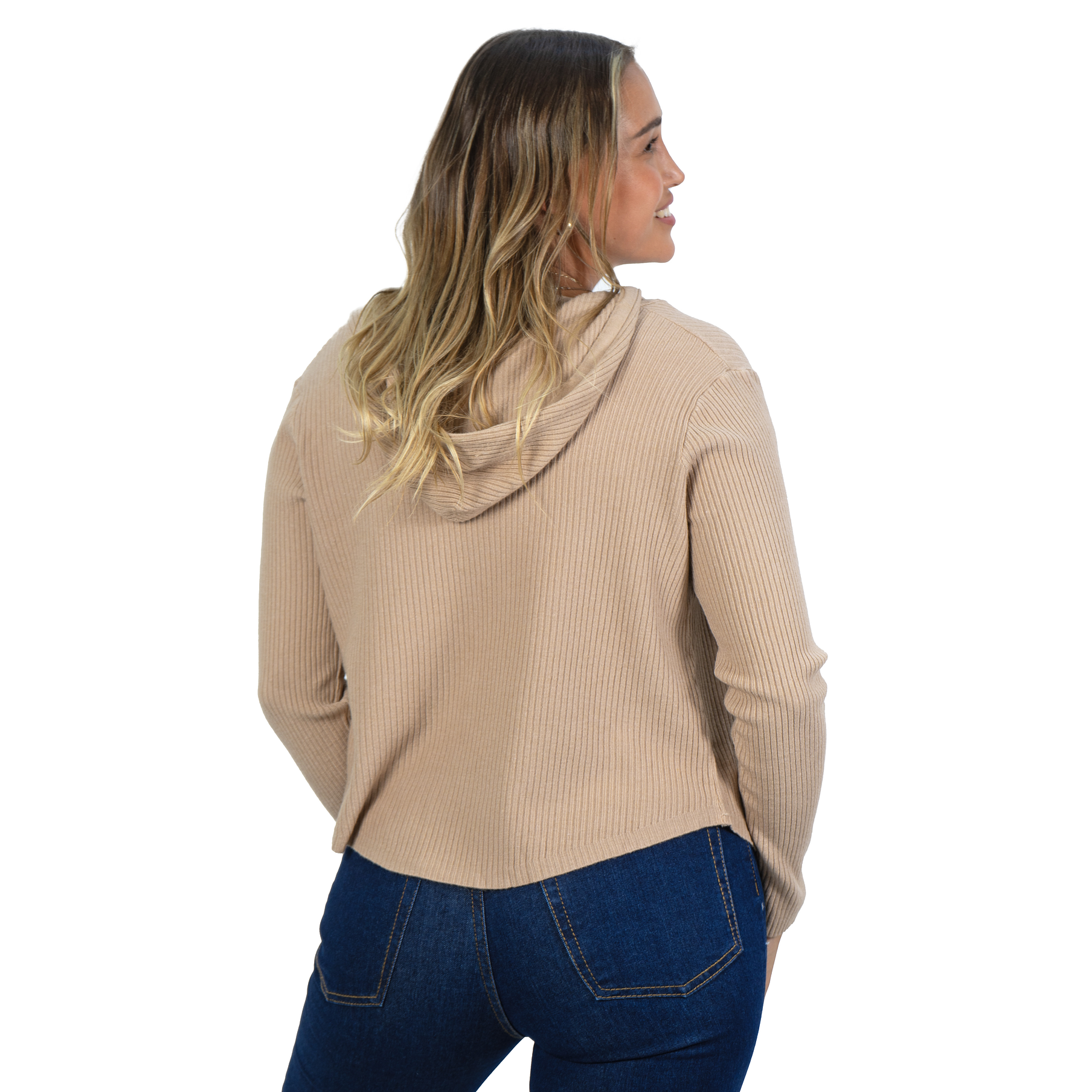 Chaleco mujer acanalado con gorro ovalado 12