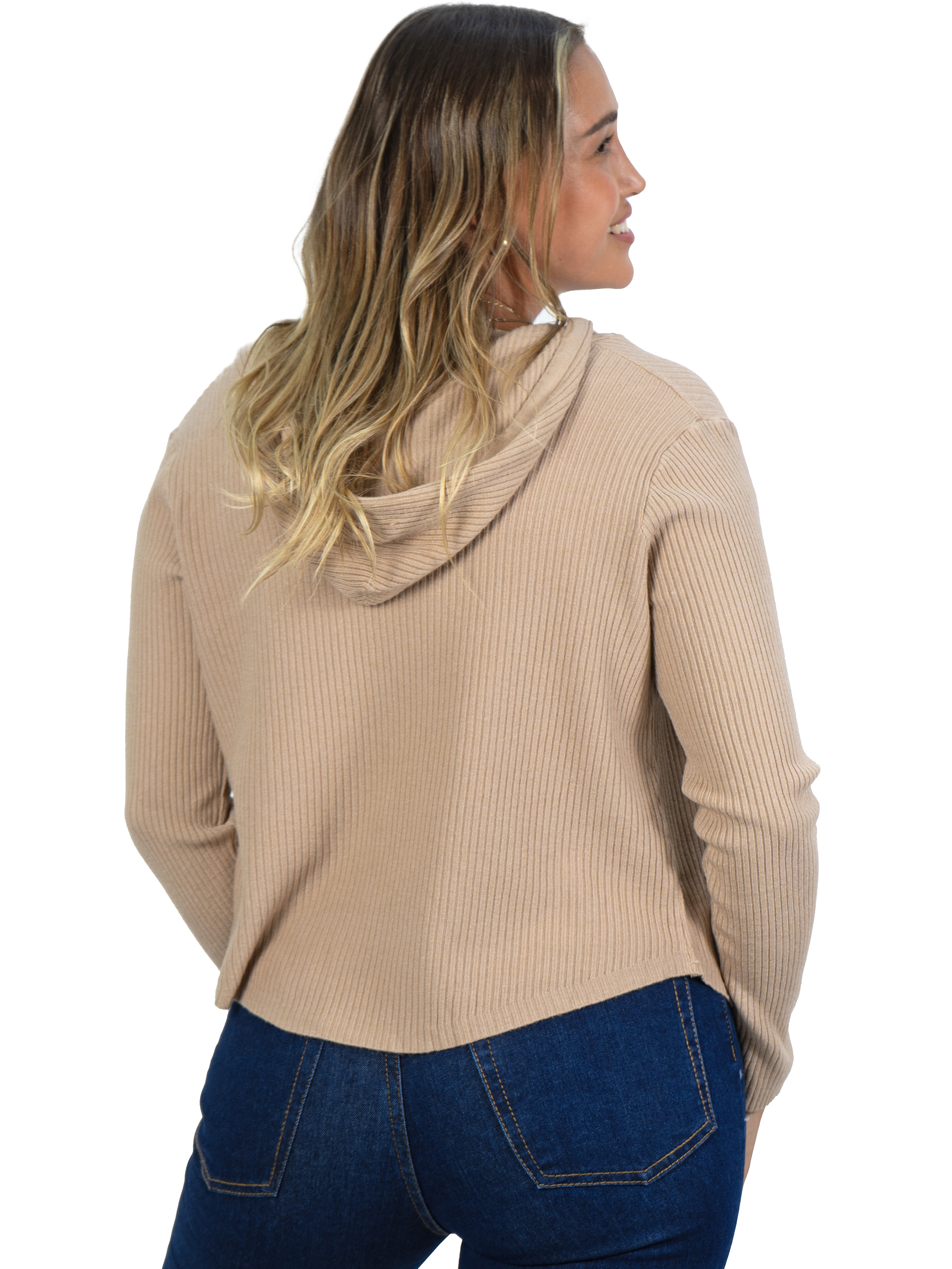 Chaleco mujer acanalado con gorro ovalado 12