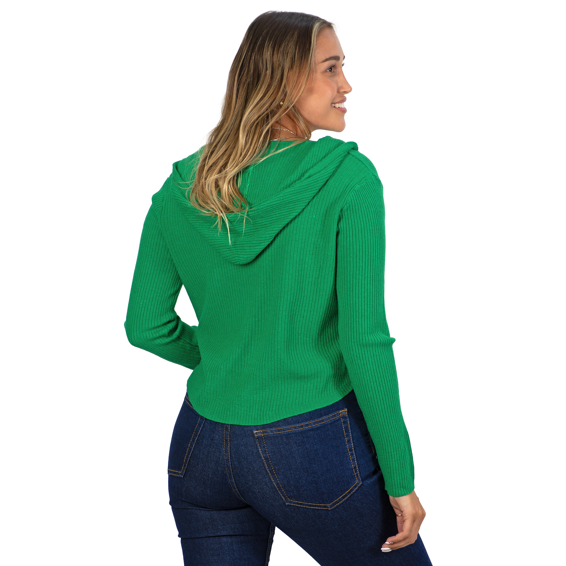 Chaleco mujer acanalado con gorro ovalado 15