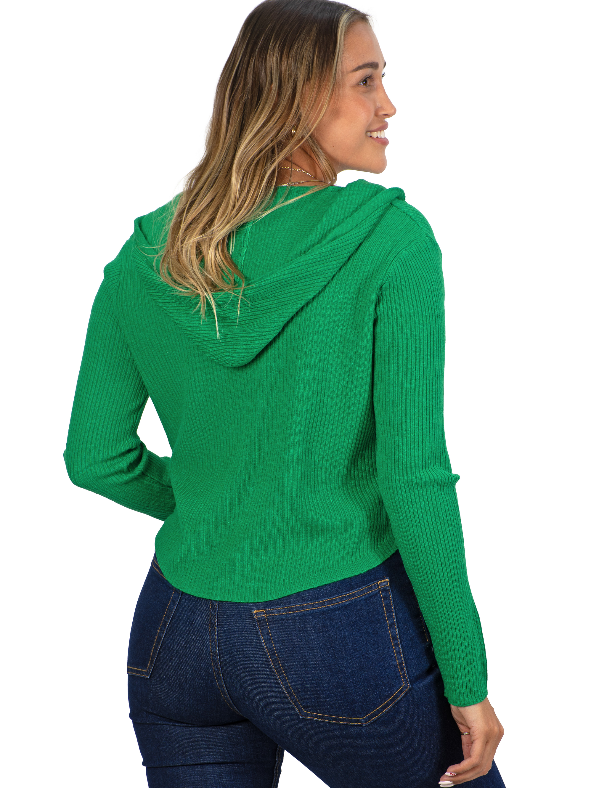 Chaleco mujer acanalado con gorro ovalado 15