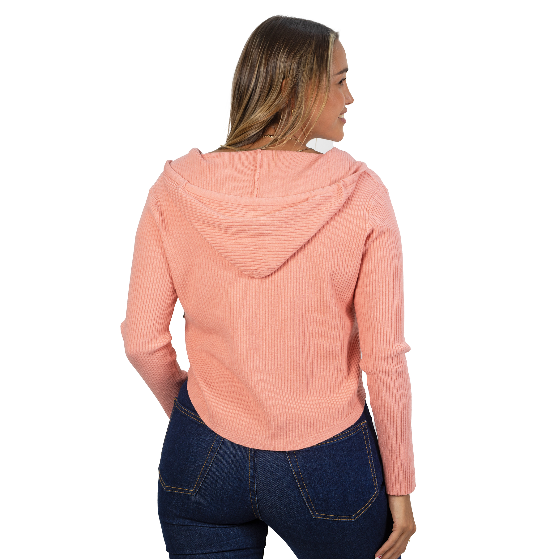 Chaleco mujer acanalado con gorro ovalado 18