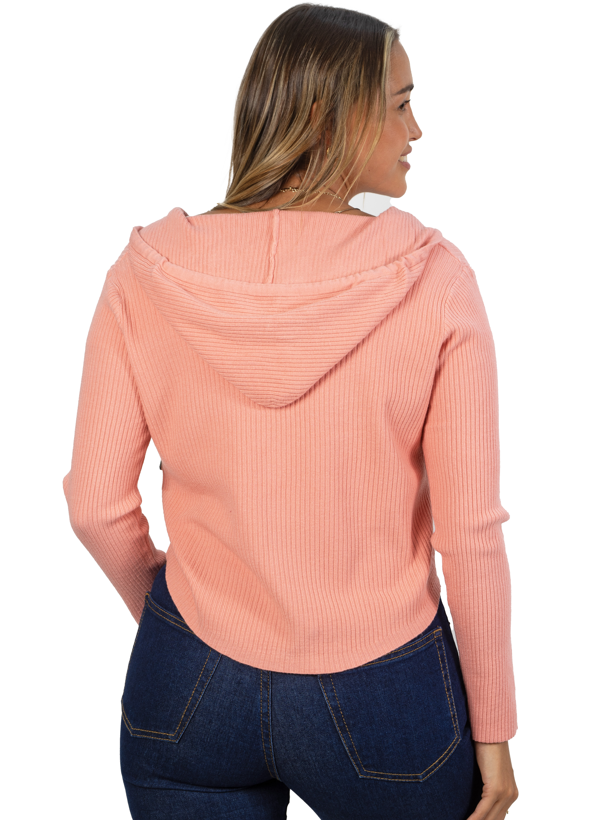 Chaleco mujer acanalado con gorro ovalado 18