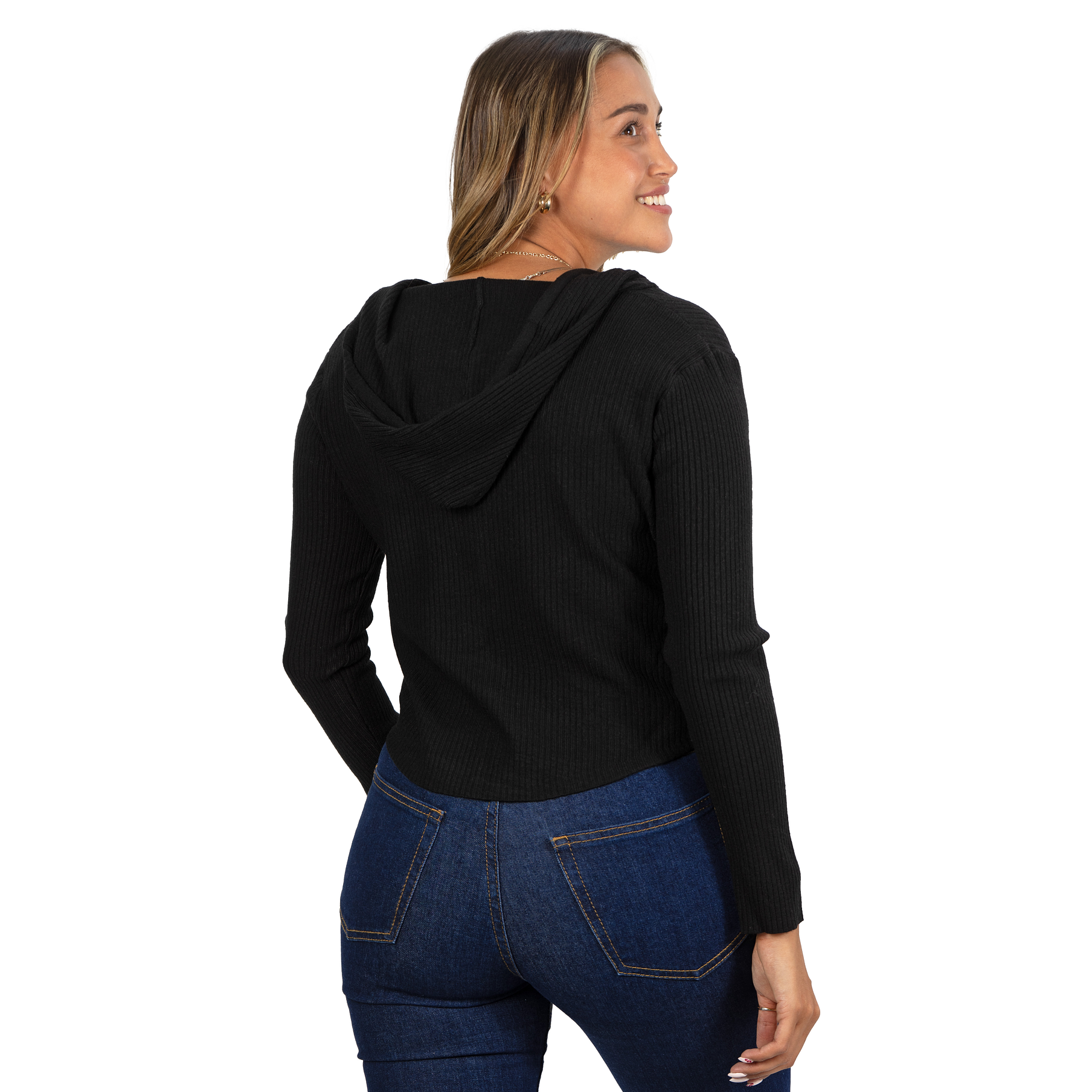 Chaleco mujer acanalado con gorro ovalado 22