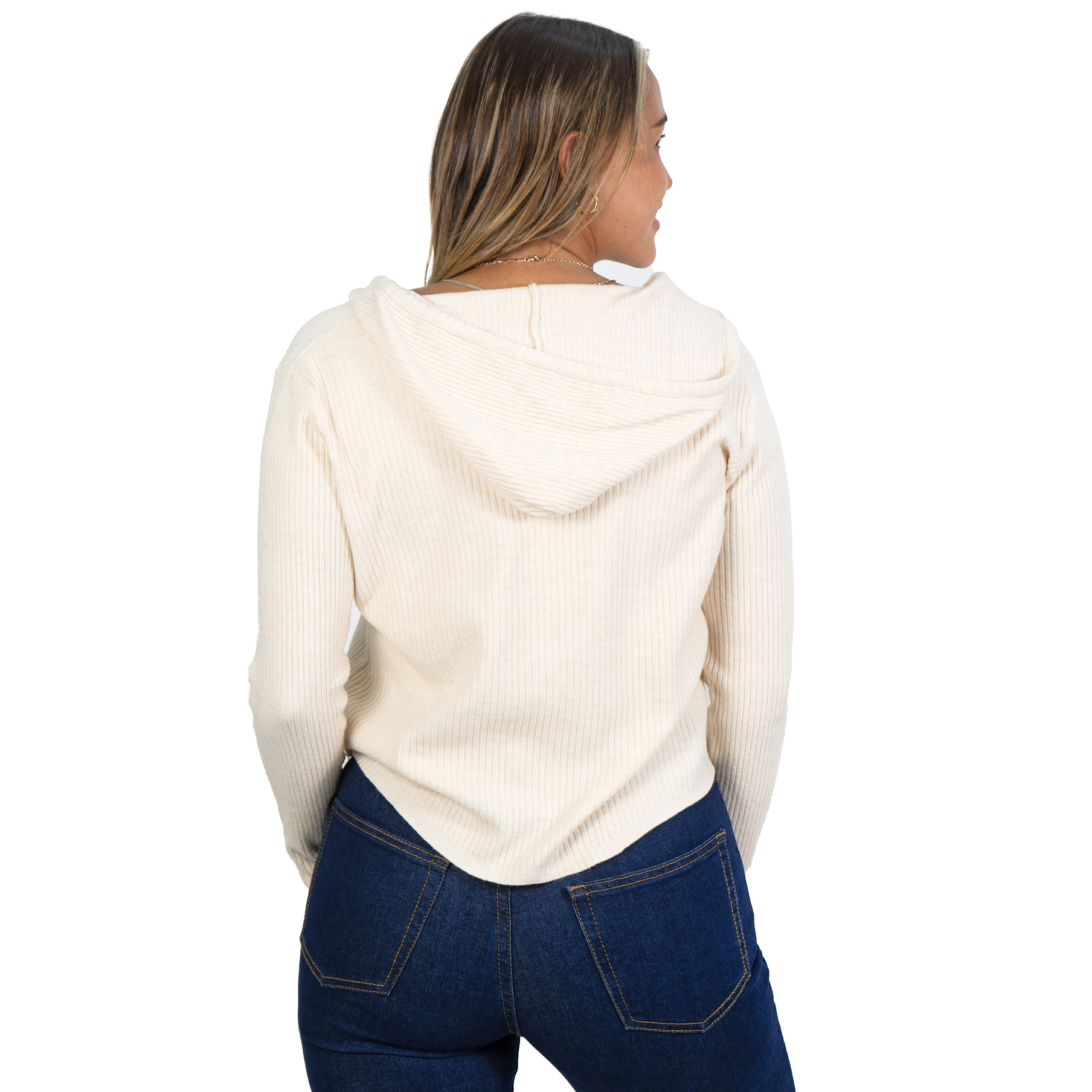 Chaleco mujer acanalado con gorro ovalado 30