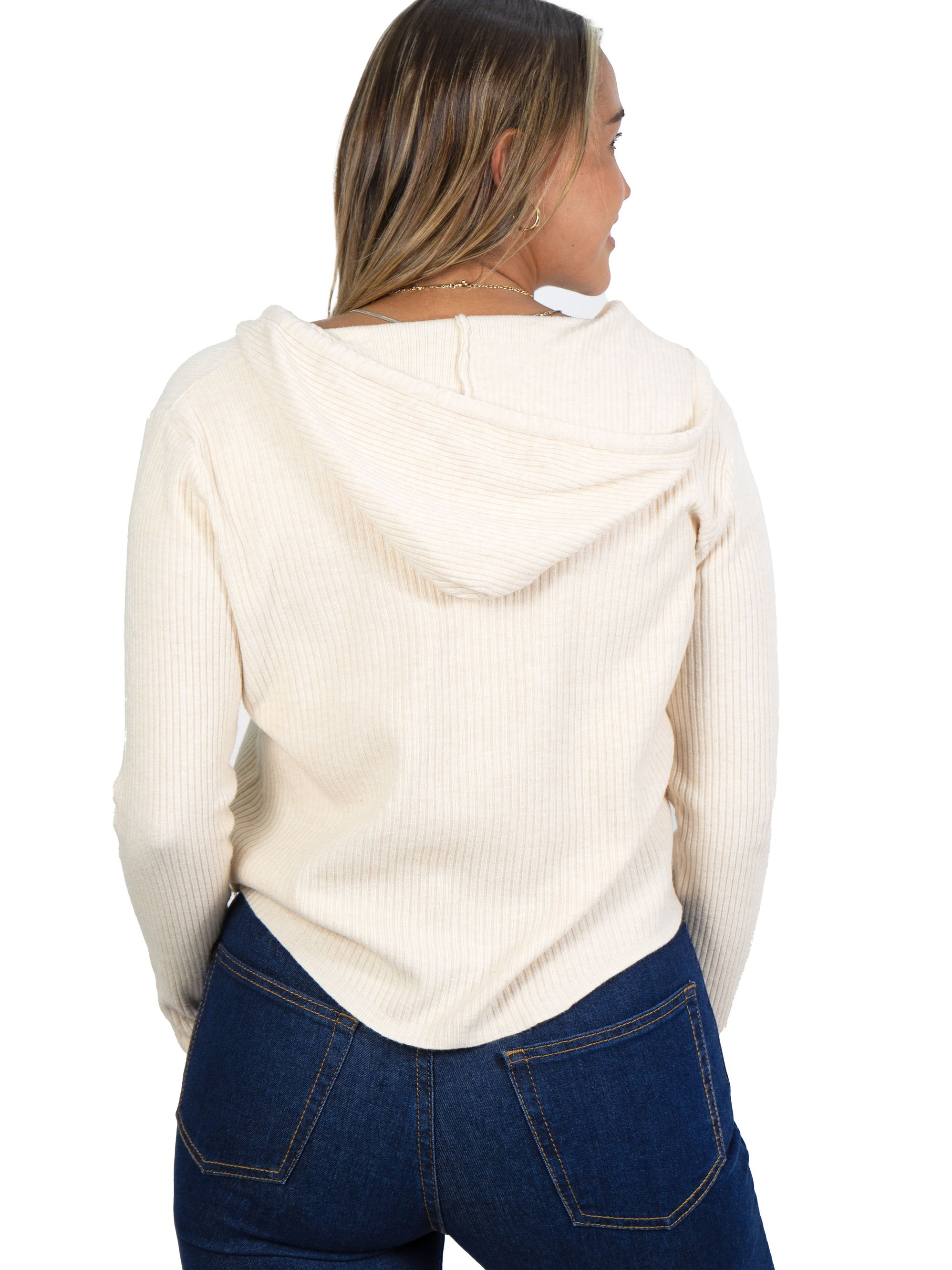 Chaleco mujer acanalado con gorro ovalado 30