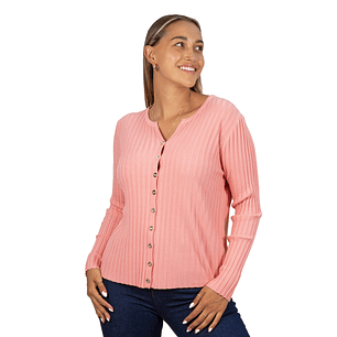 Sweater Básico con Botones acanalado colores