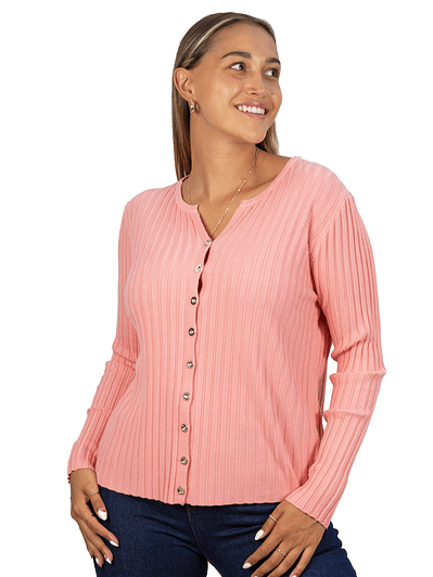 Sweater Básico con Botones acanalado colores