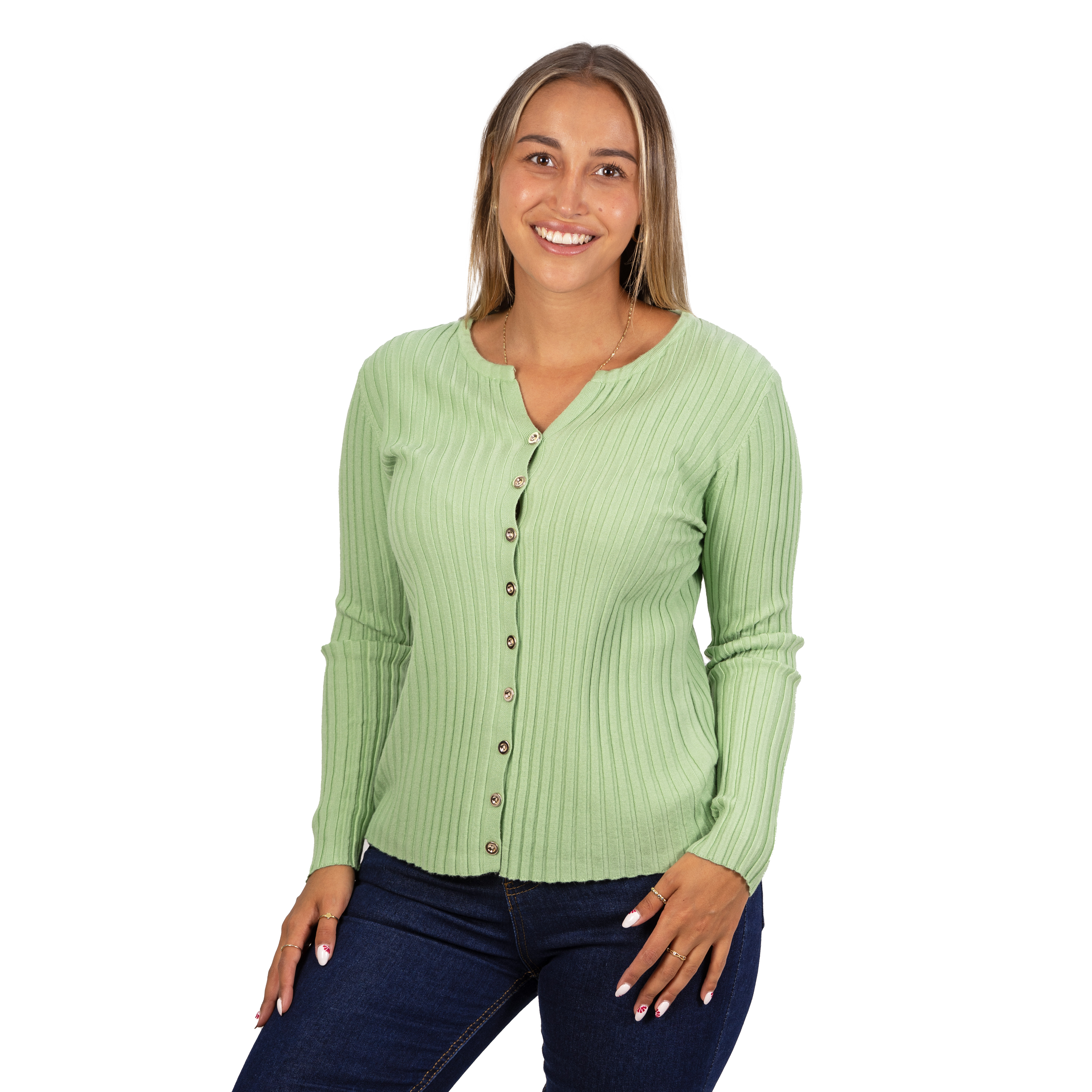 Sweater Básico con Botones acanalado colores 4