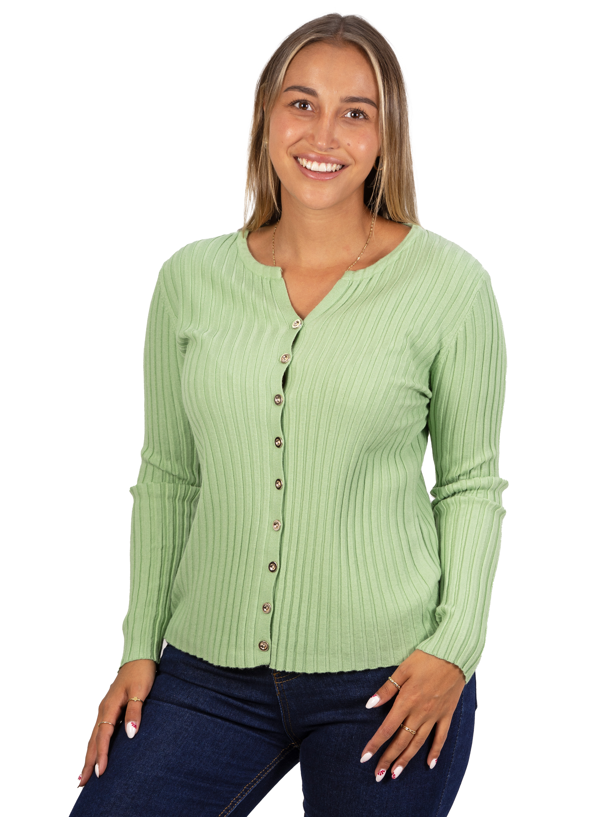 Sweater Básico con Botones acanalado colores 4