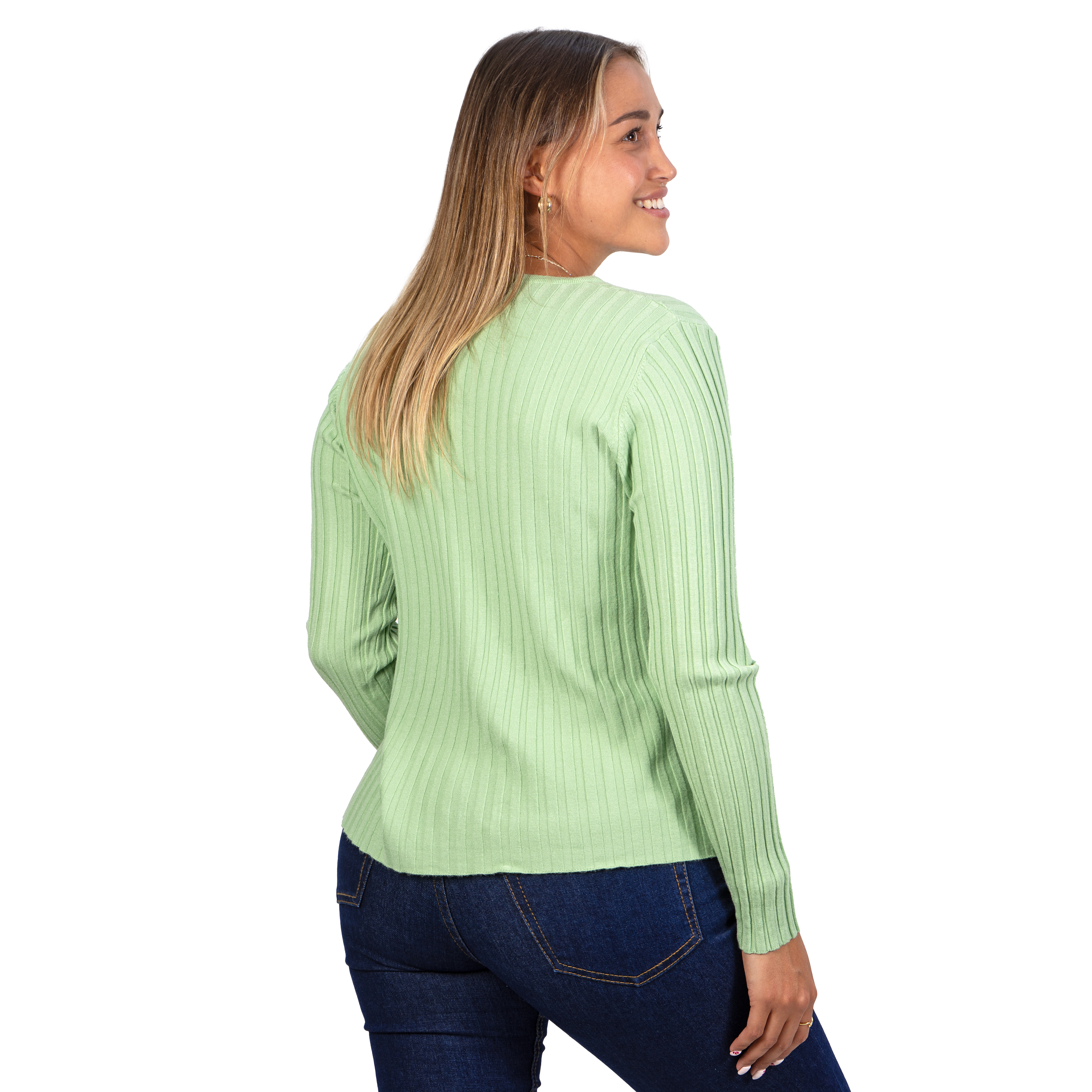 Sweater Básico con Botones acanalado colores 5