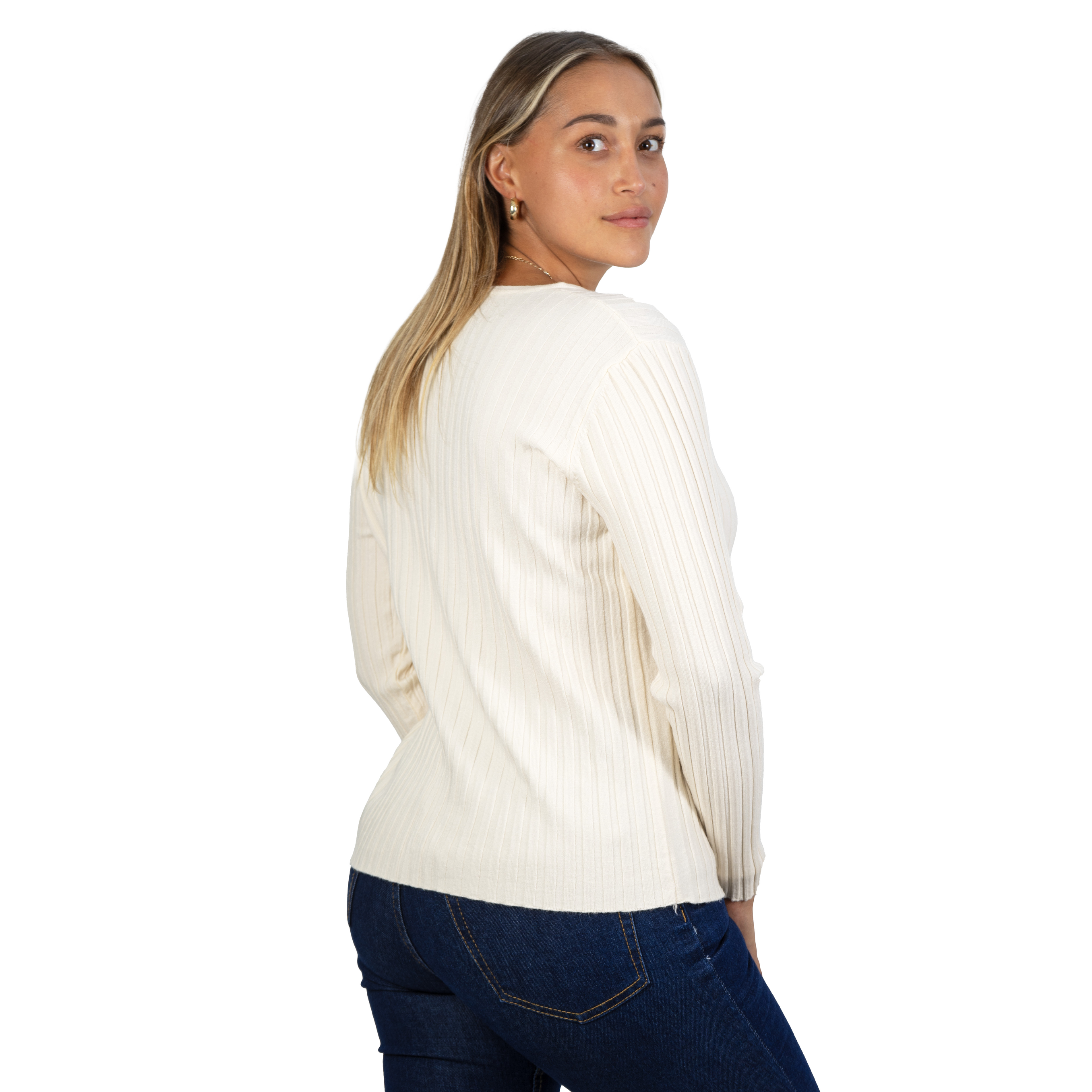 Sweater Básico con Botones acanalado colores 11