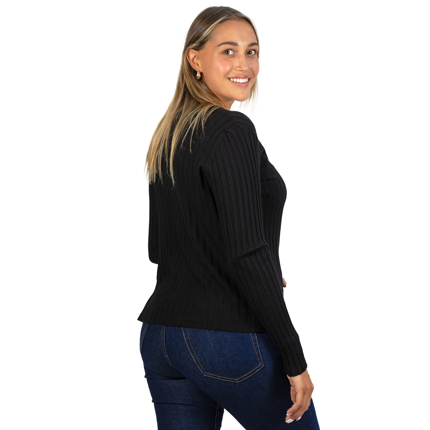 Sweater Básico con Botones acanalado colores 15