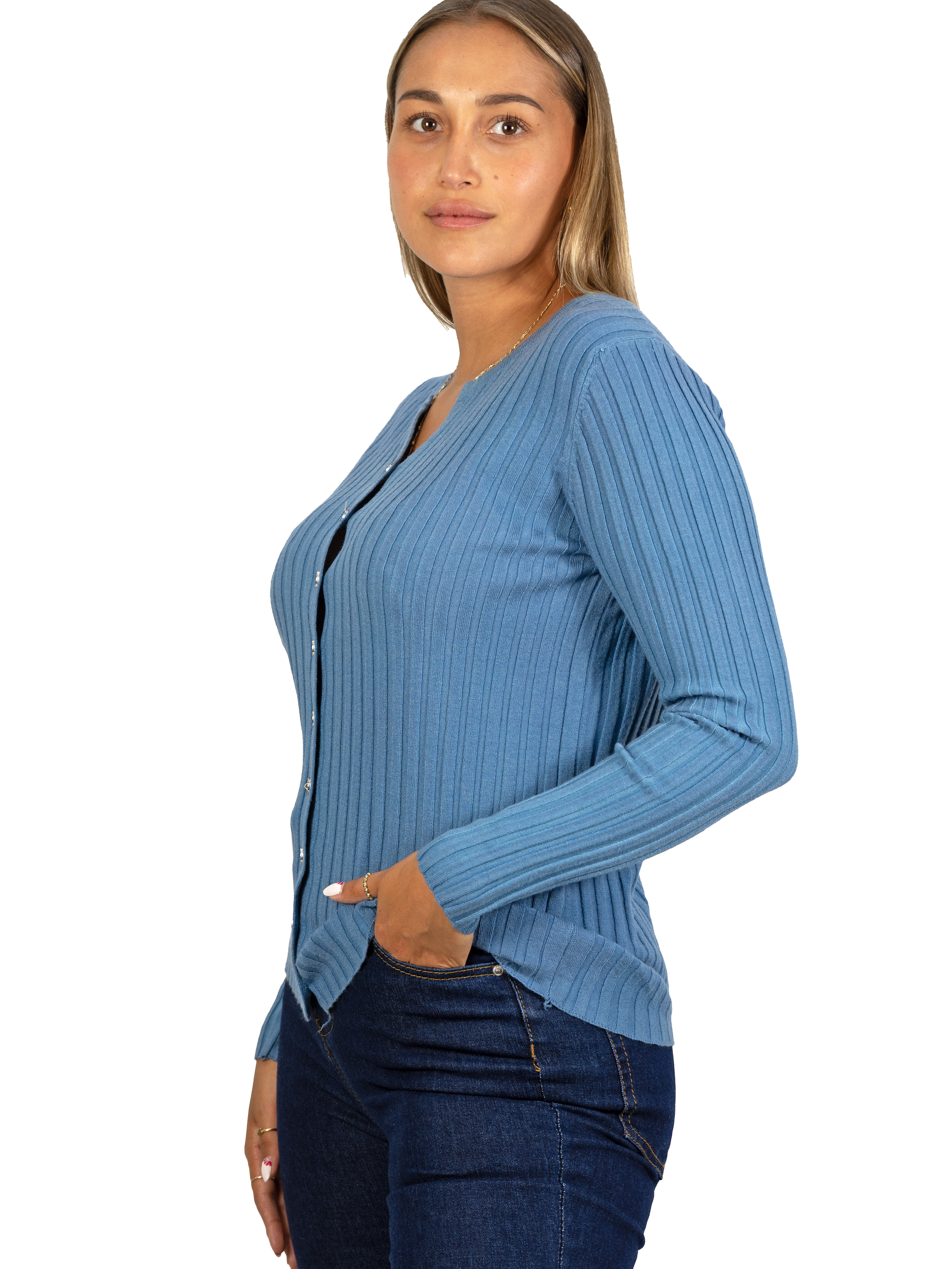 Sweater Básico con Botones acanalado colores 16