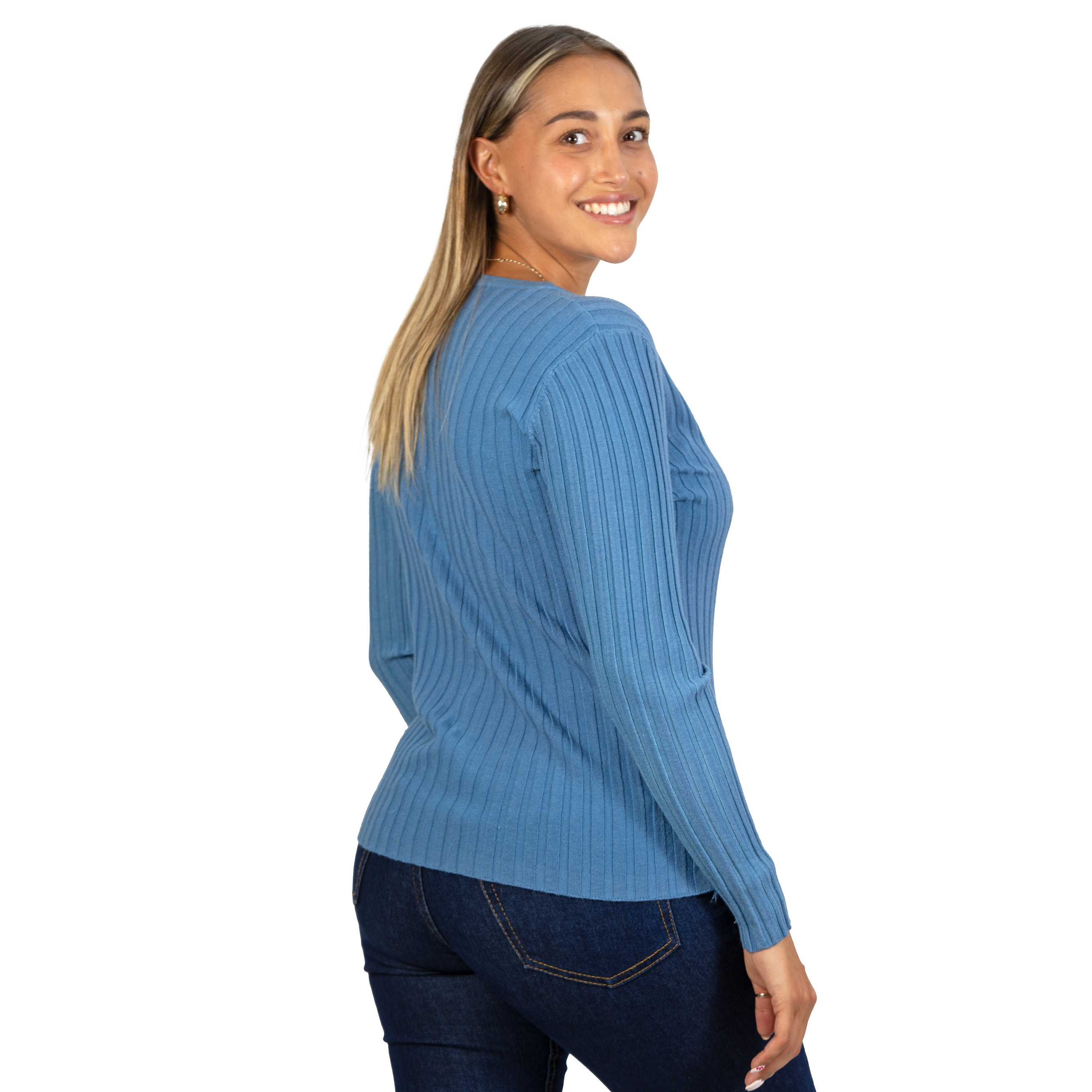 Sweater Básico con Botones acanalado colores 17