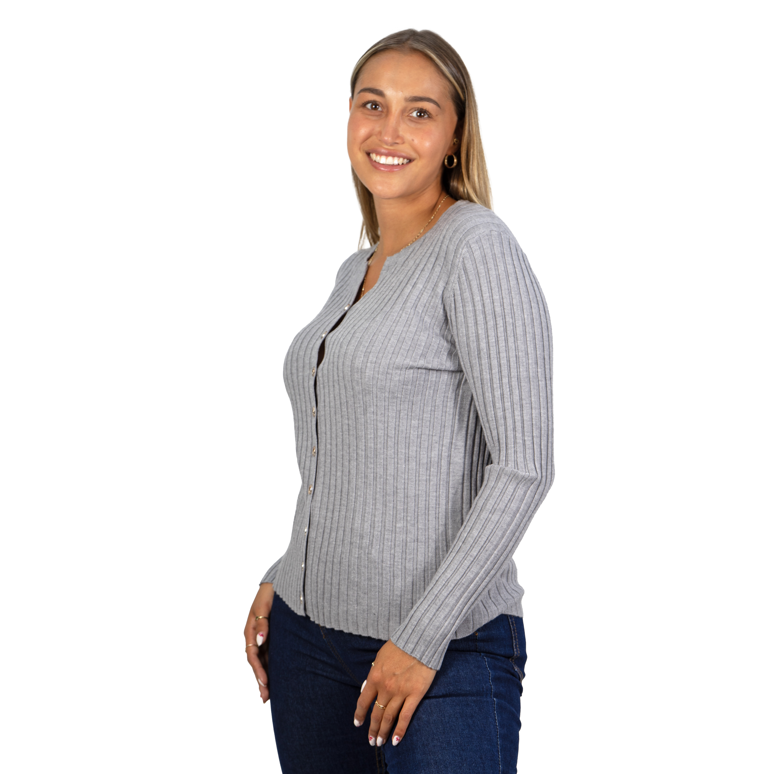 Sweater Básico con Botones acanalado colores 20