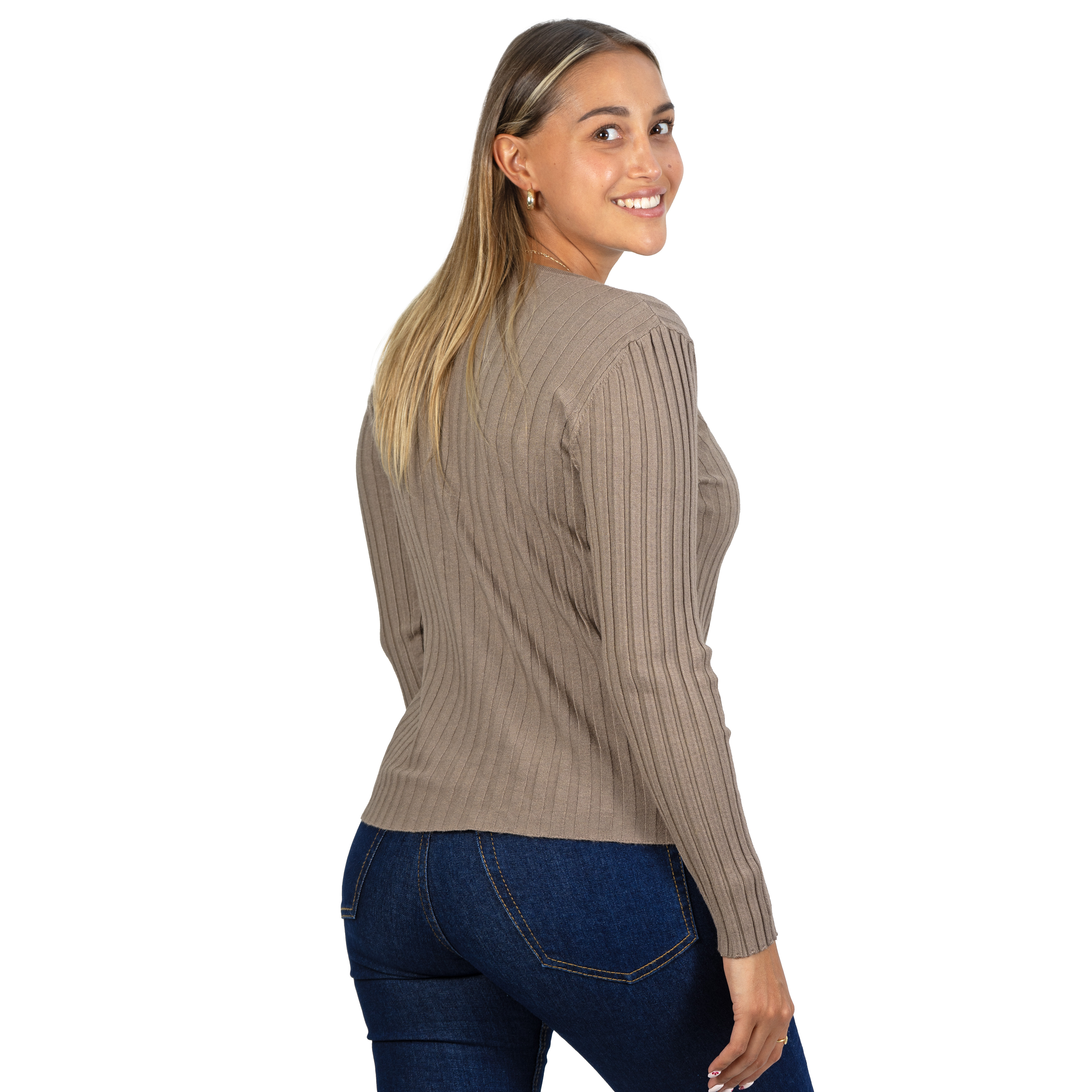Sweater Básico con Botones acanalado colores 23