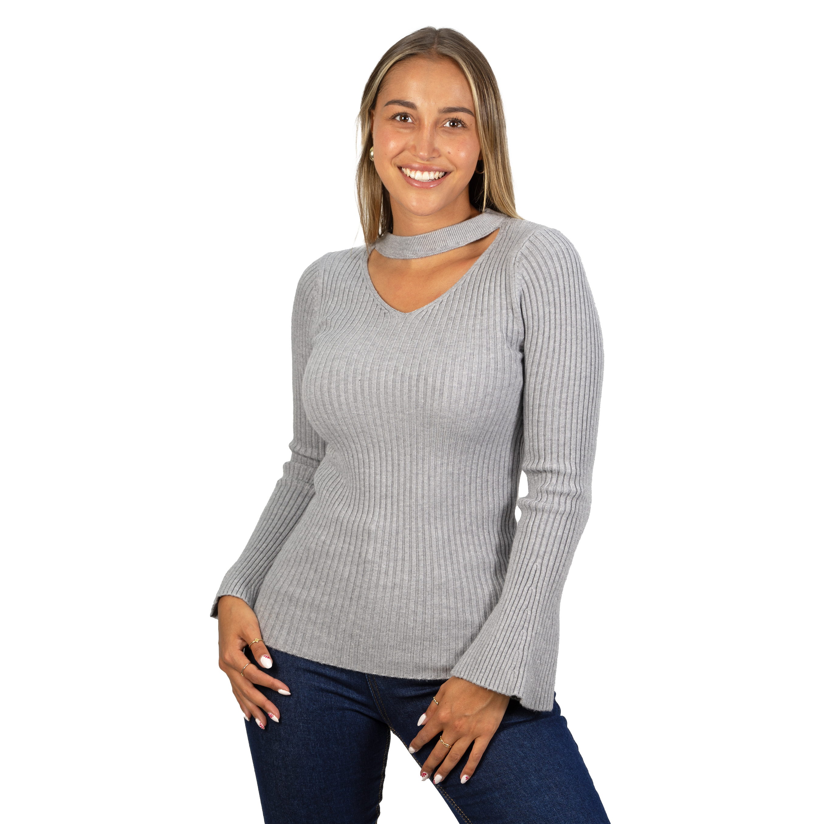 Sweater básico polera invierno colores manga acampanada 4