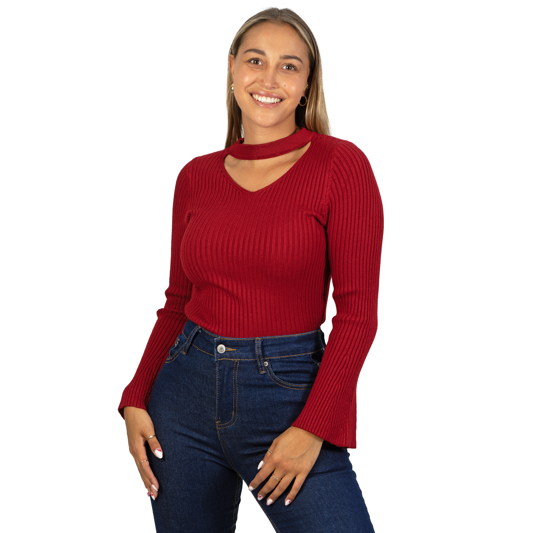 Sweater básico polera invierno colores manga acampanada 11