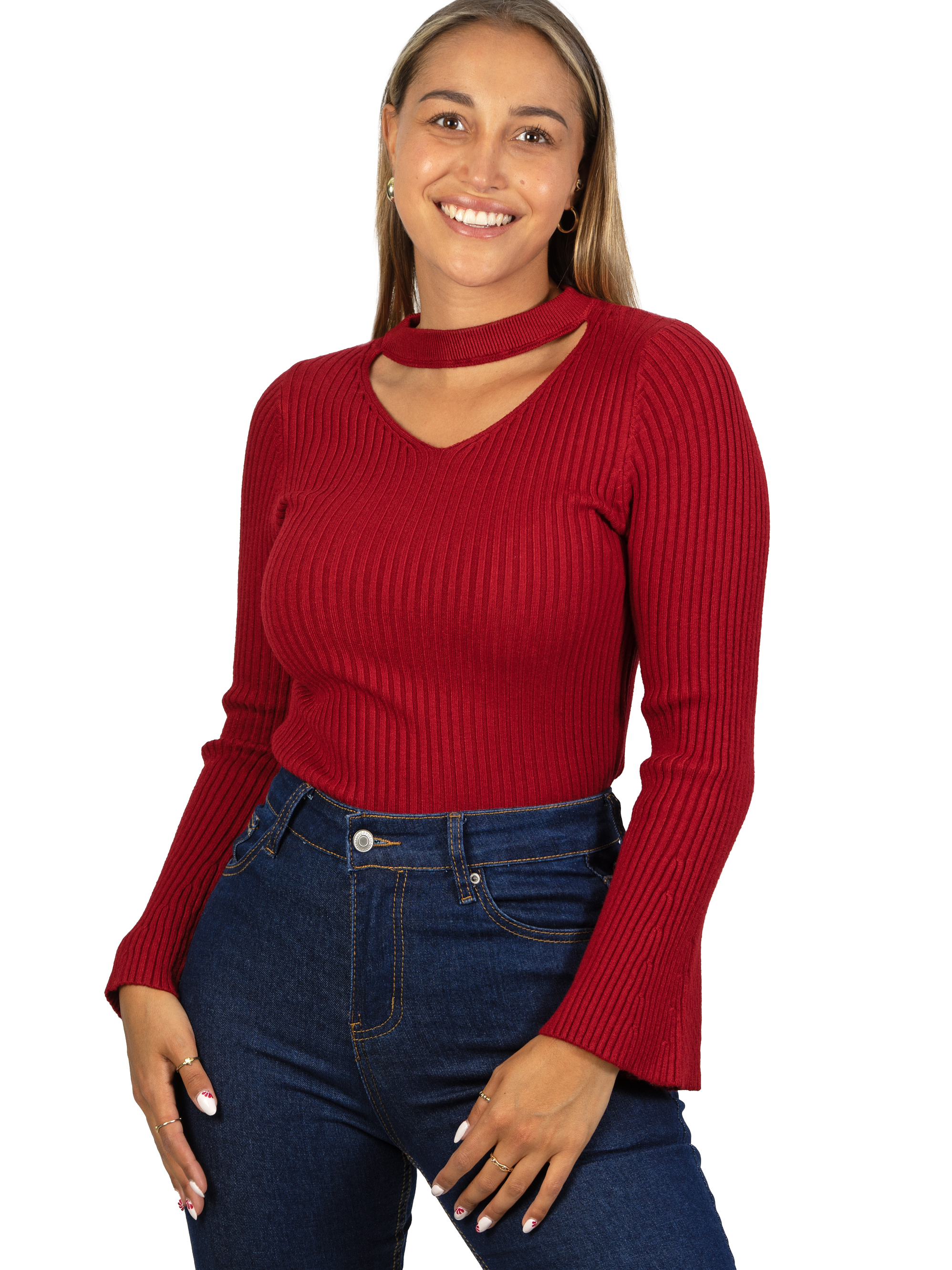 Sweater básico polera invierno colores manga acampanada 11