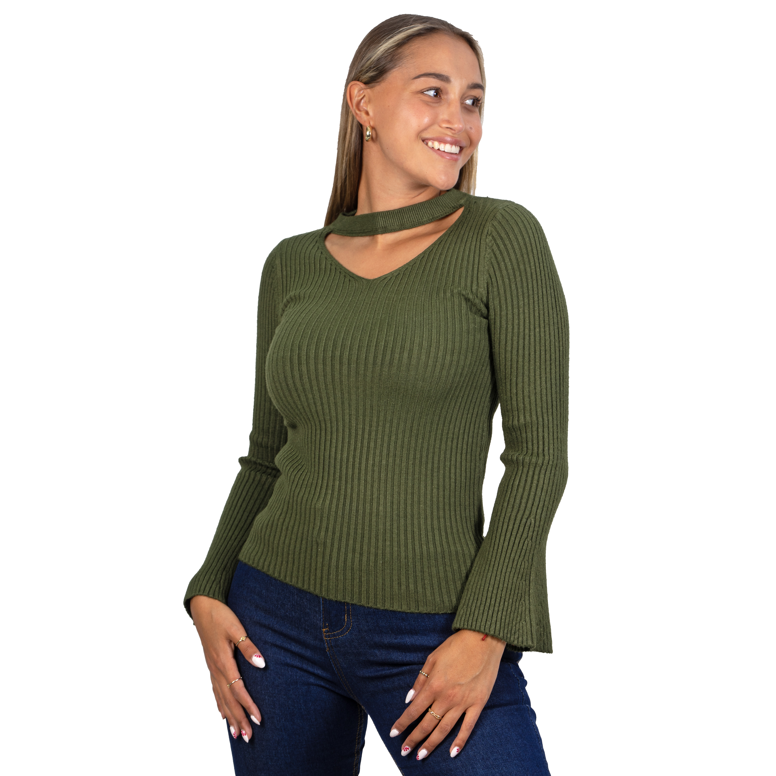 Sweater básico polera invierno colores manga acampanada 13