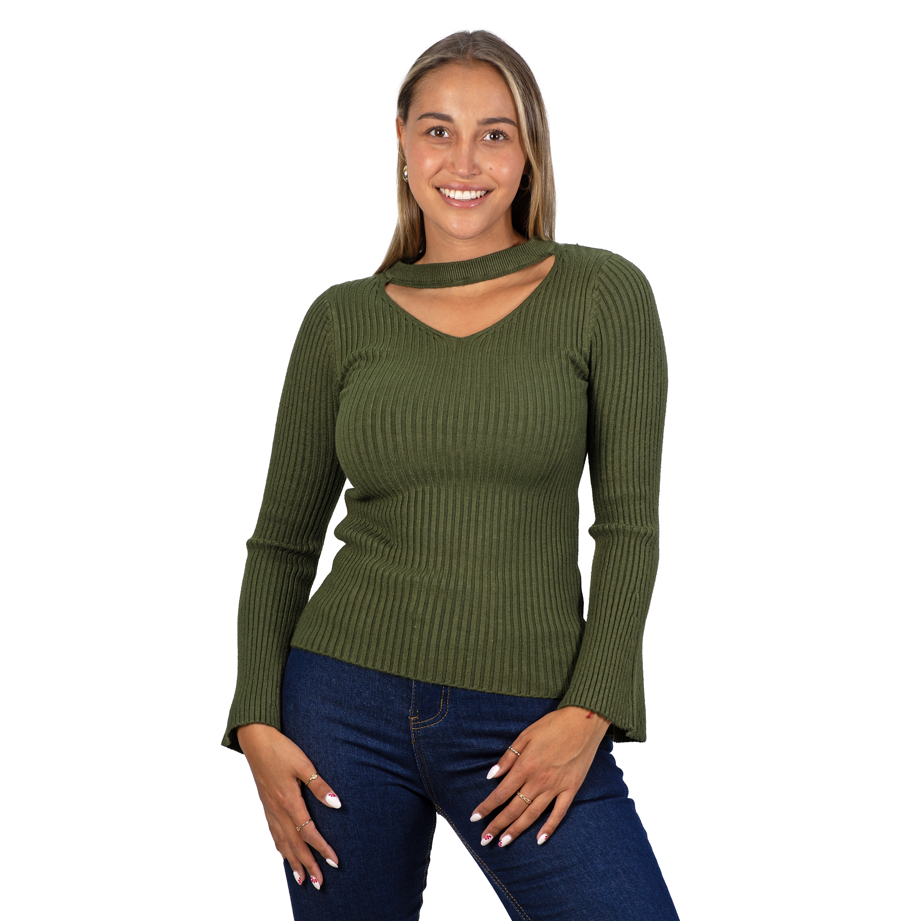 Sweater básico polera invierno colores manga acampanada 14