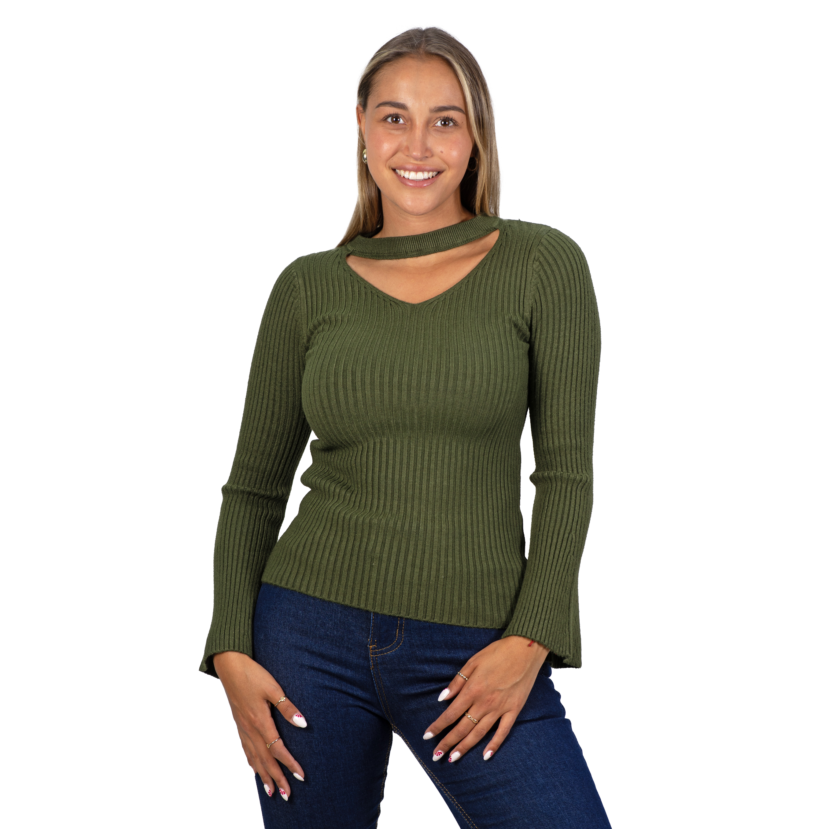 Sweater básico polera invierno colores manga acampanada 14