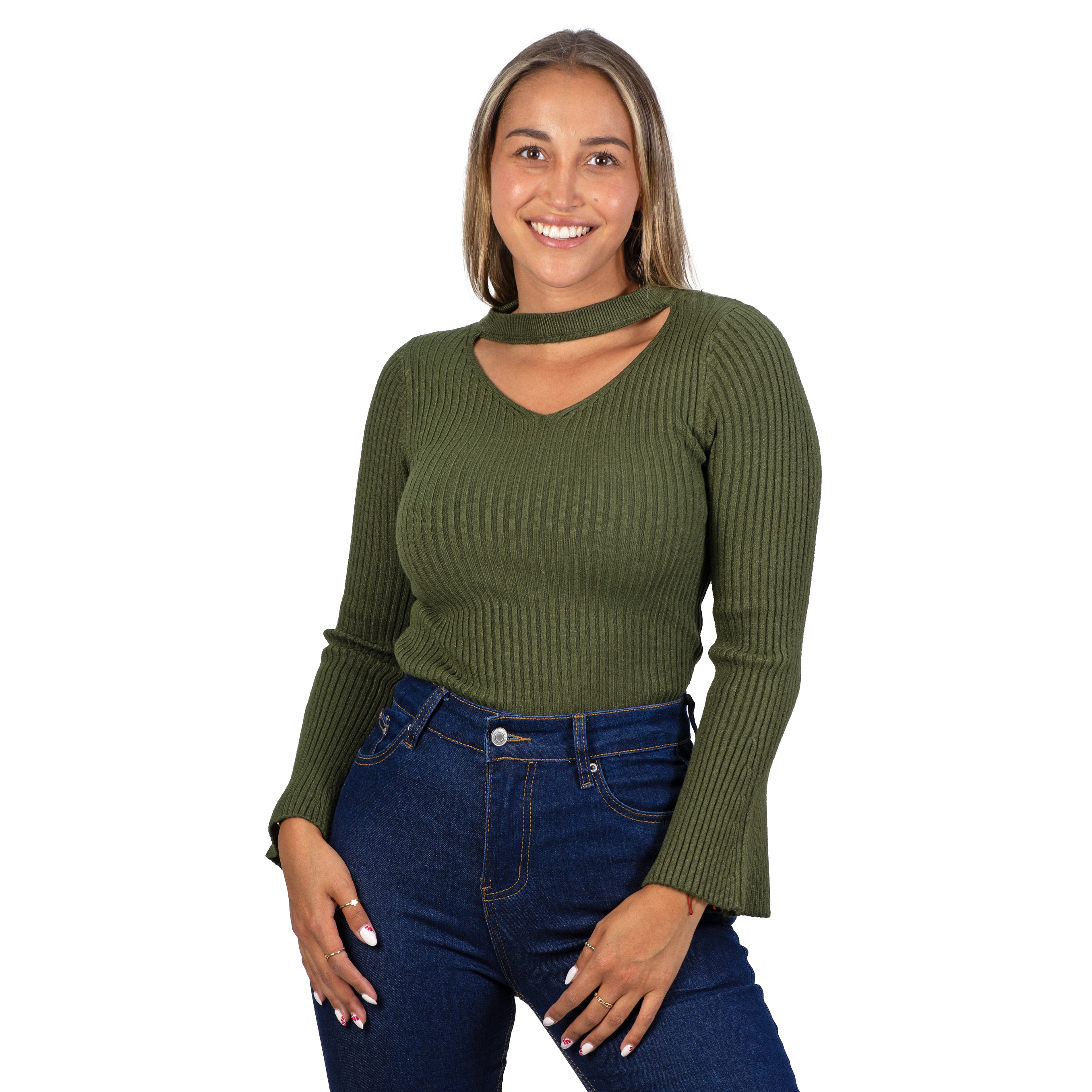 Sweater básico polera invierno colores manga acampanada 15