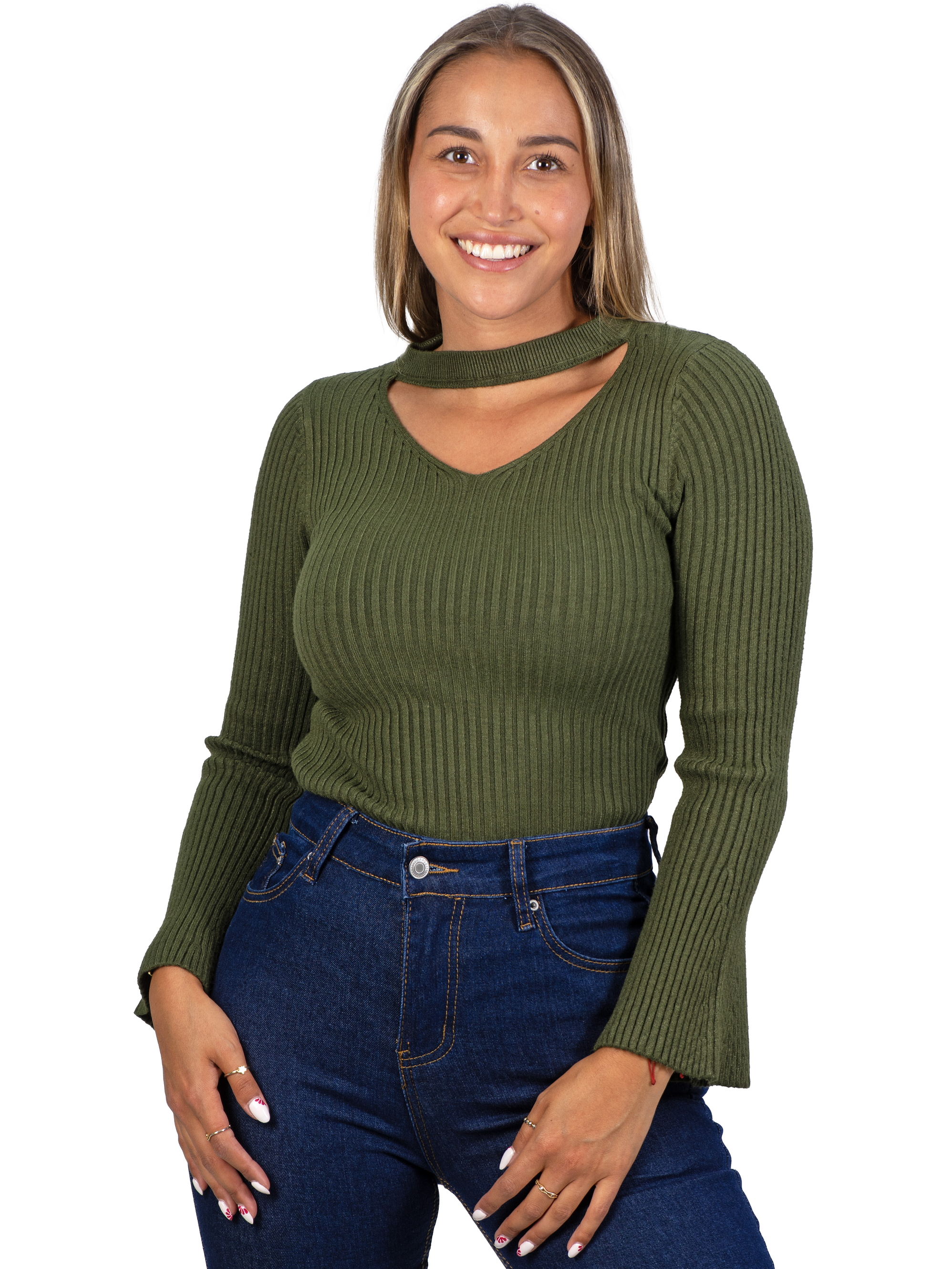 Sweater básico polera invierno colores manga acampanada 15