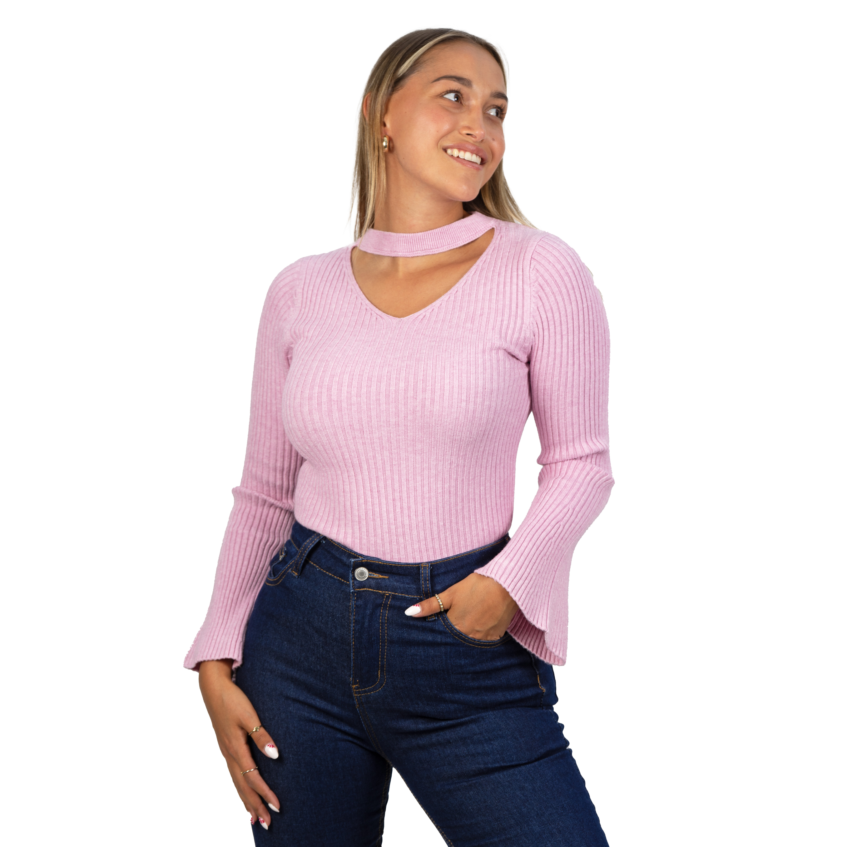 Sweater básico polera invierno colores manga acampanada 17