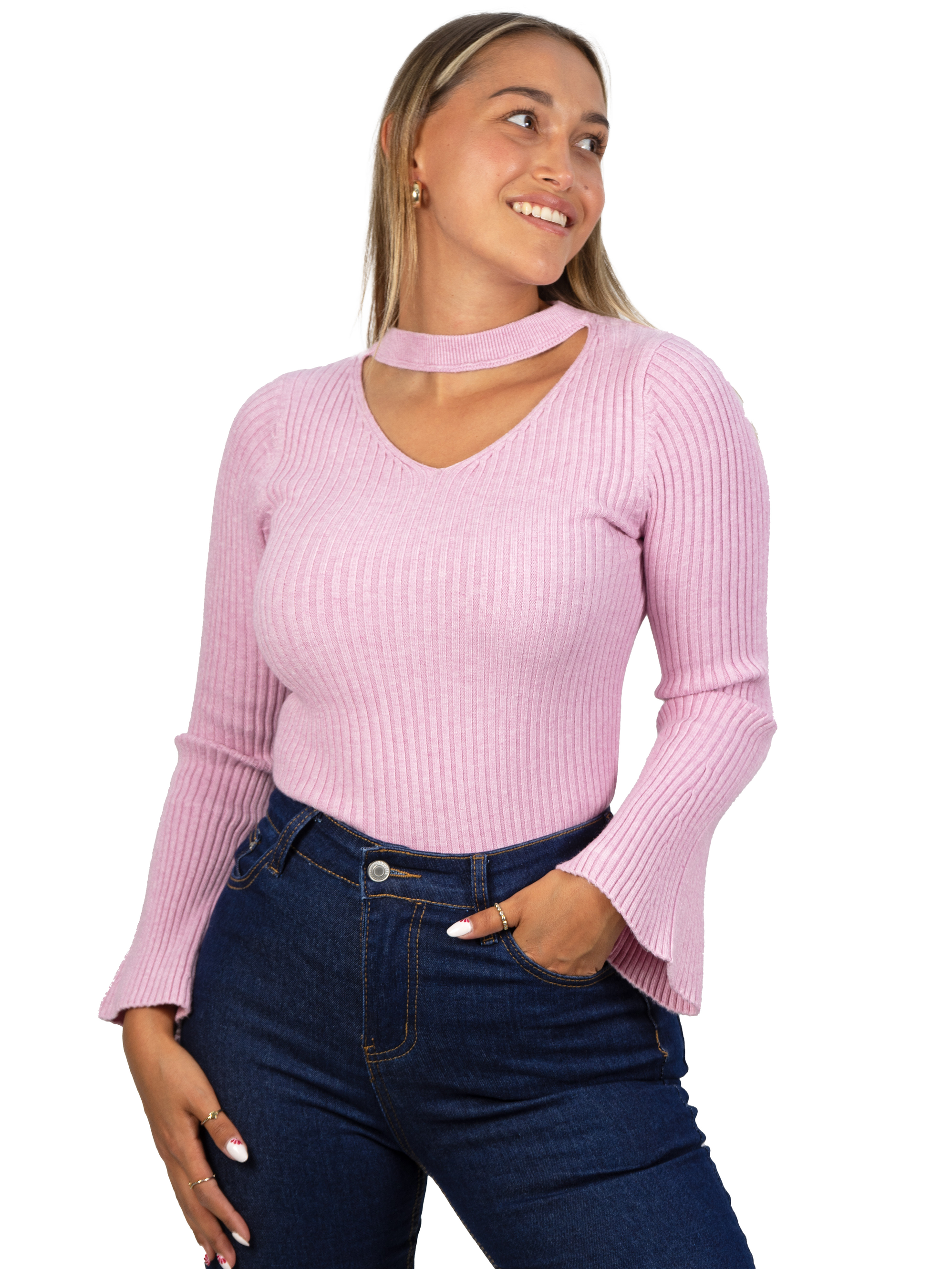 Sweater básico polera invierno colores manga acampanada 17
