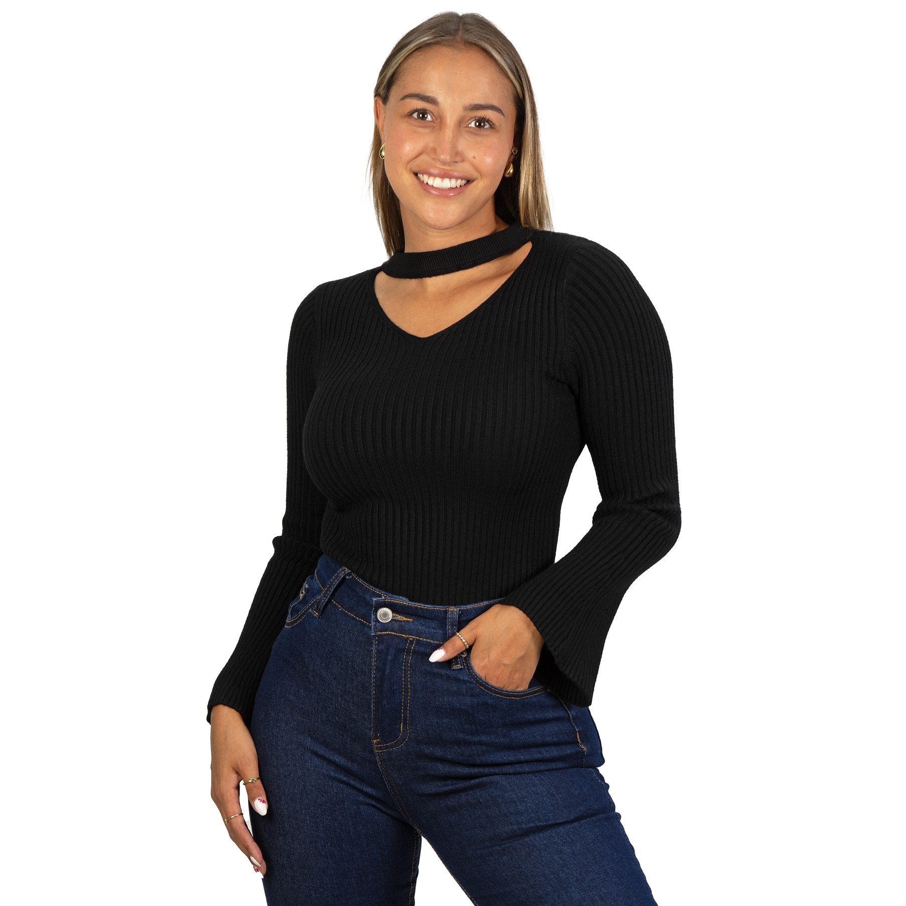 Sweater básico polera invierno colores manga acampanada 1