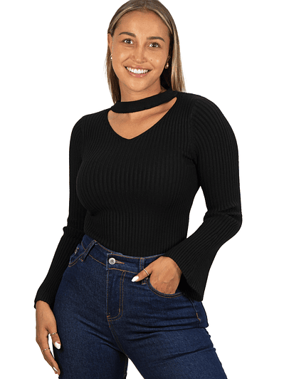 Sweater básico polera invierno colores manga acampanada