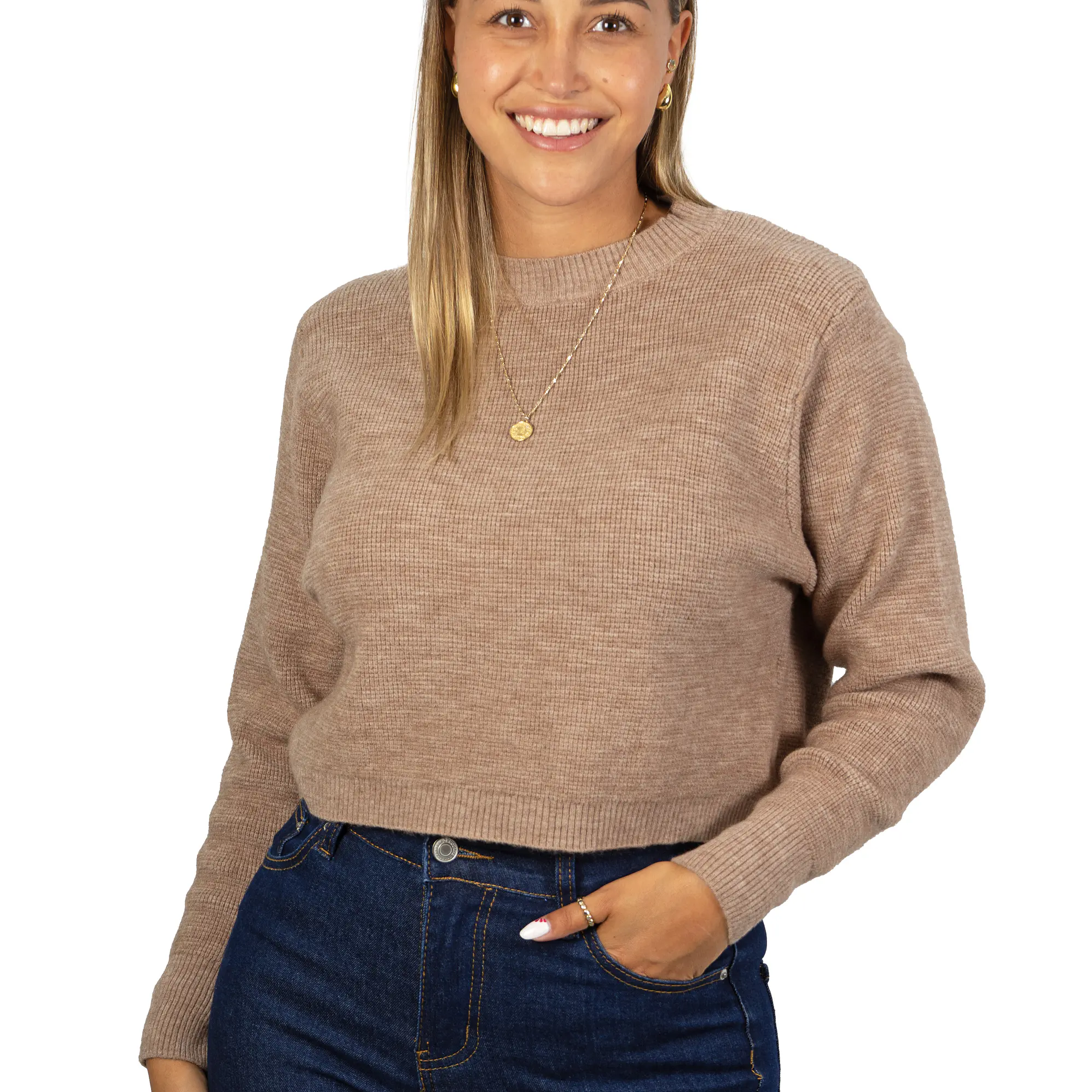 Chaleco mujer crop colores texturado Nissa 1