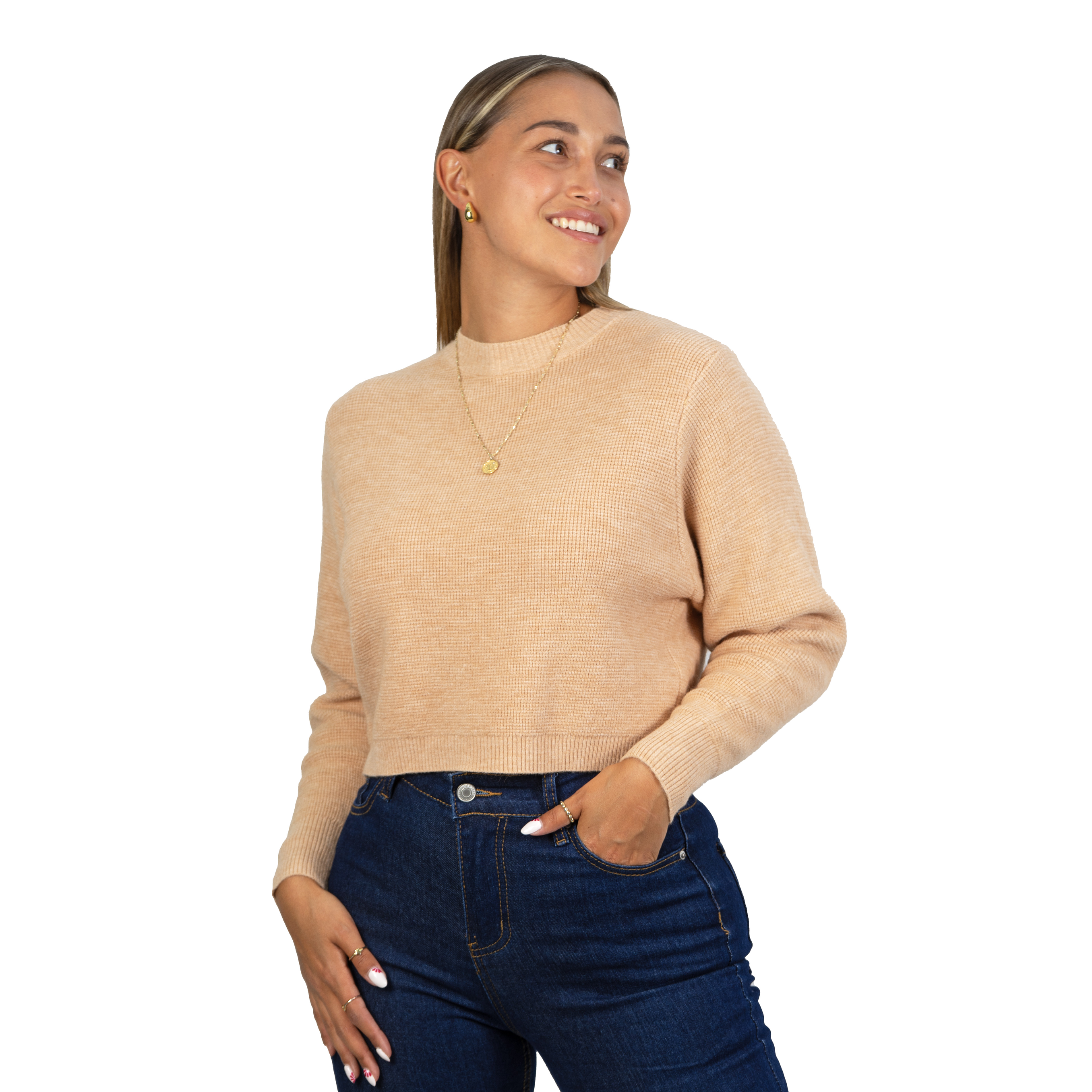 Chaleco mujer crop colores texturado Nissa 22