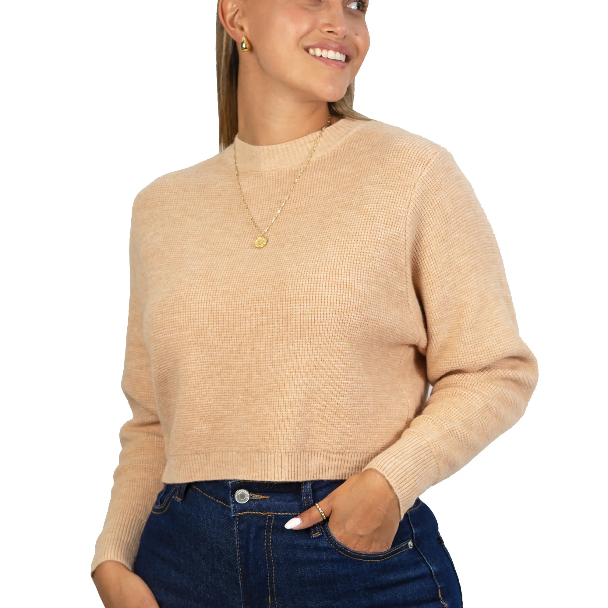 Chaleco mujer crop colores texturado Nissa 22