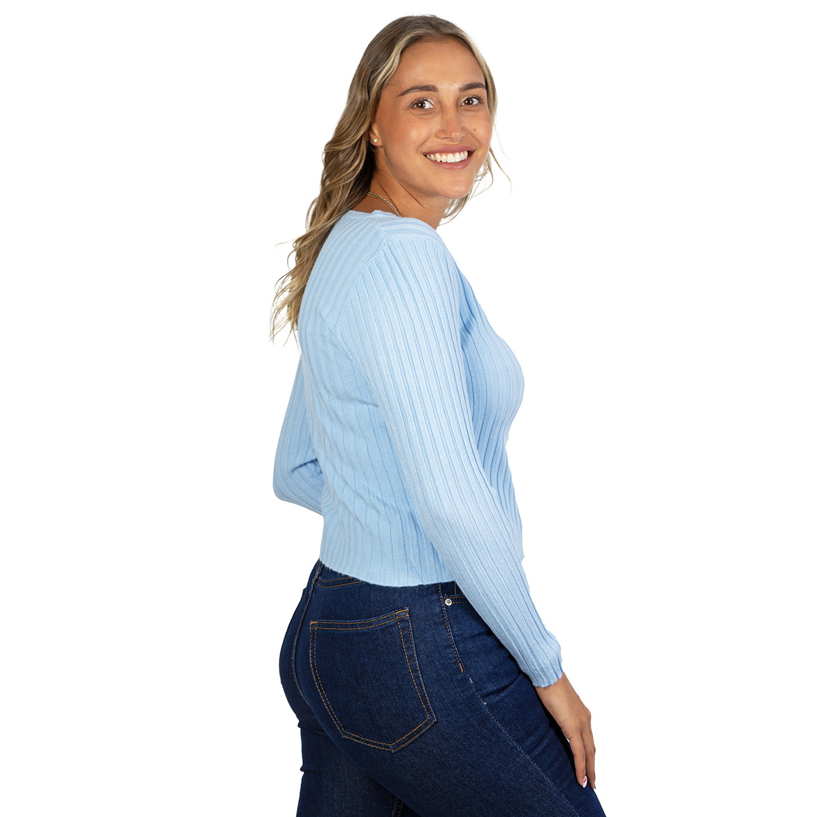 Sweater chaleco acanalado botón brillos Lau colores 4