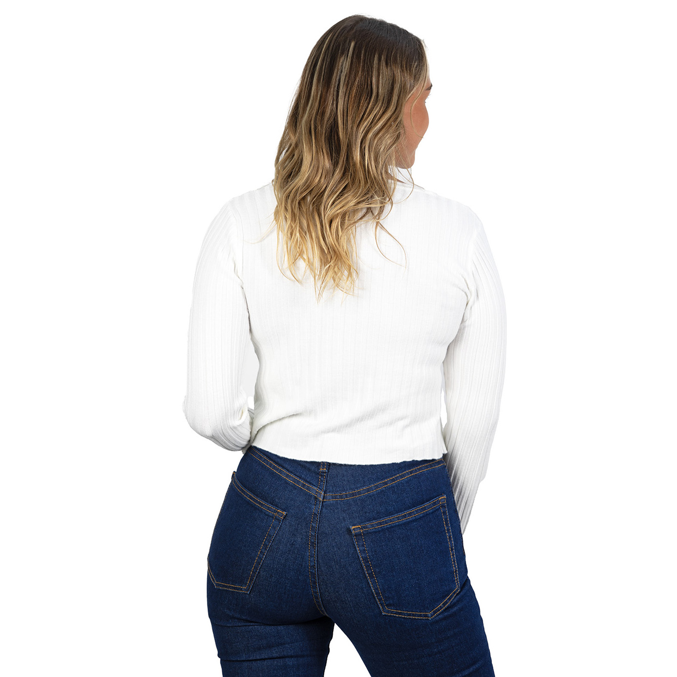 Sweater chaleco acanalado botón brillos Lau colores 8