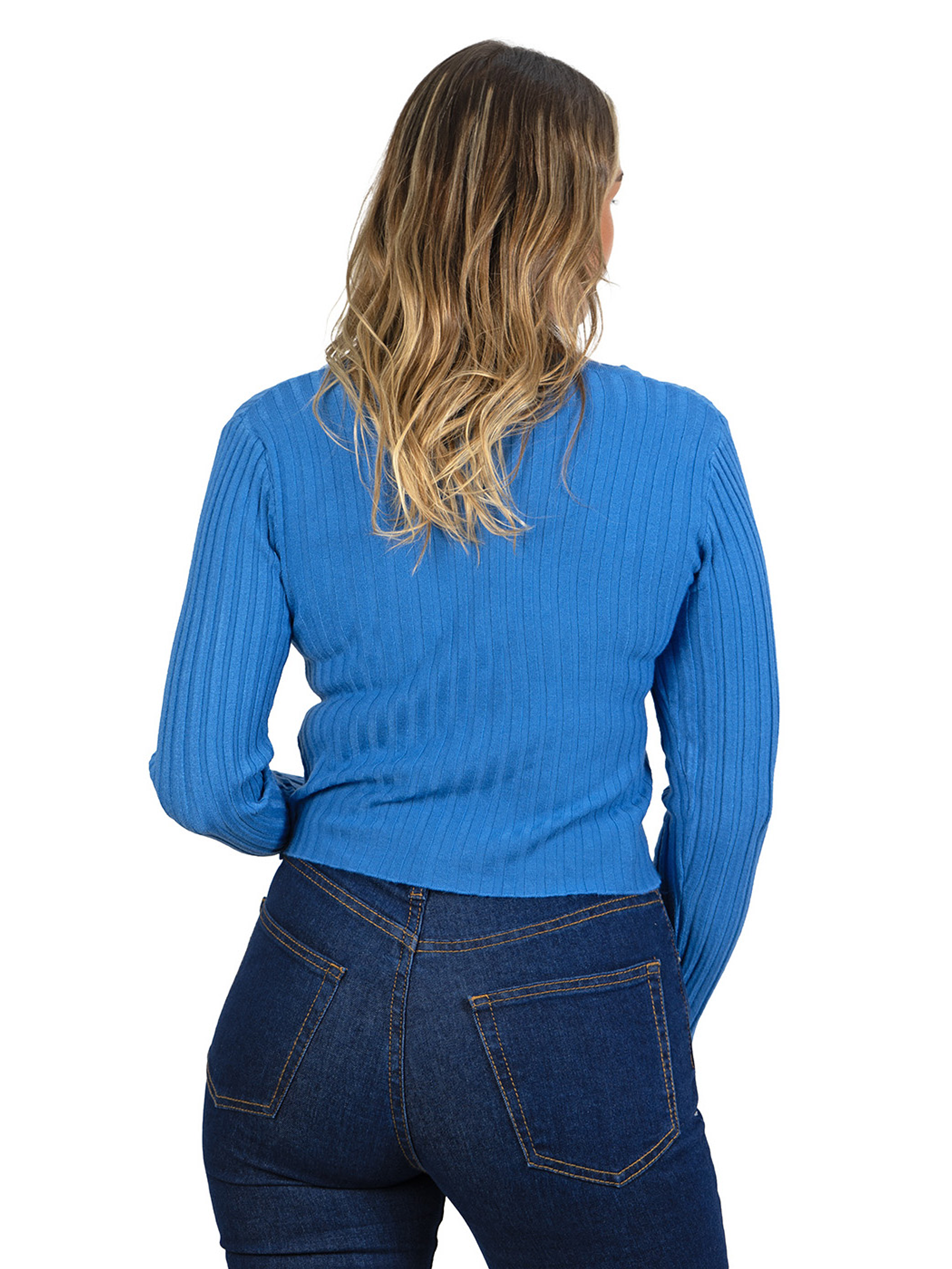 Sweater chaleco acanalado botón brillos Lau colores 14