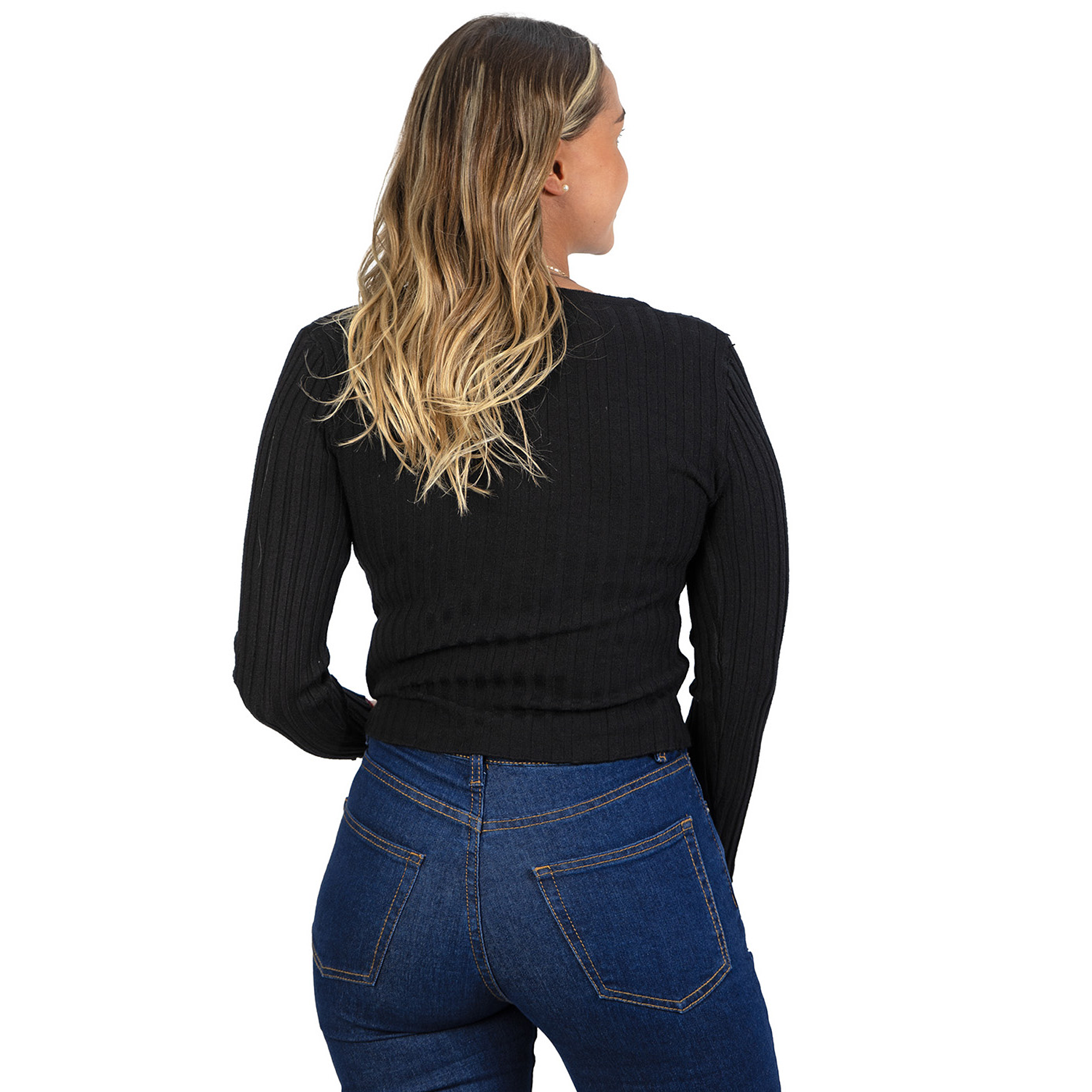 Sweater chaleco acanalado botón brillos Lau colores 20