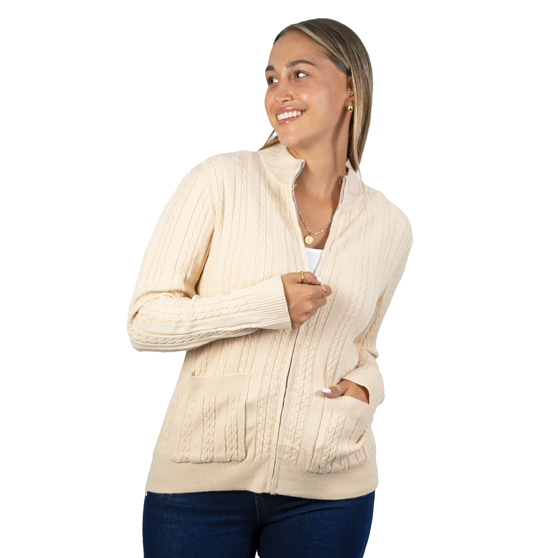 Chaleco mujer cierre texturado colores 4