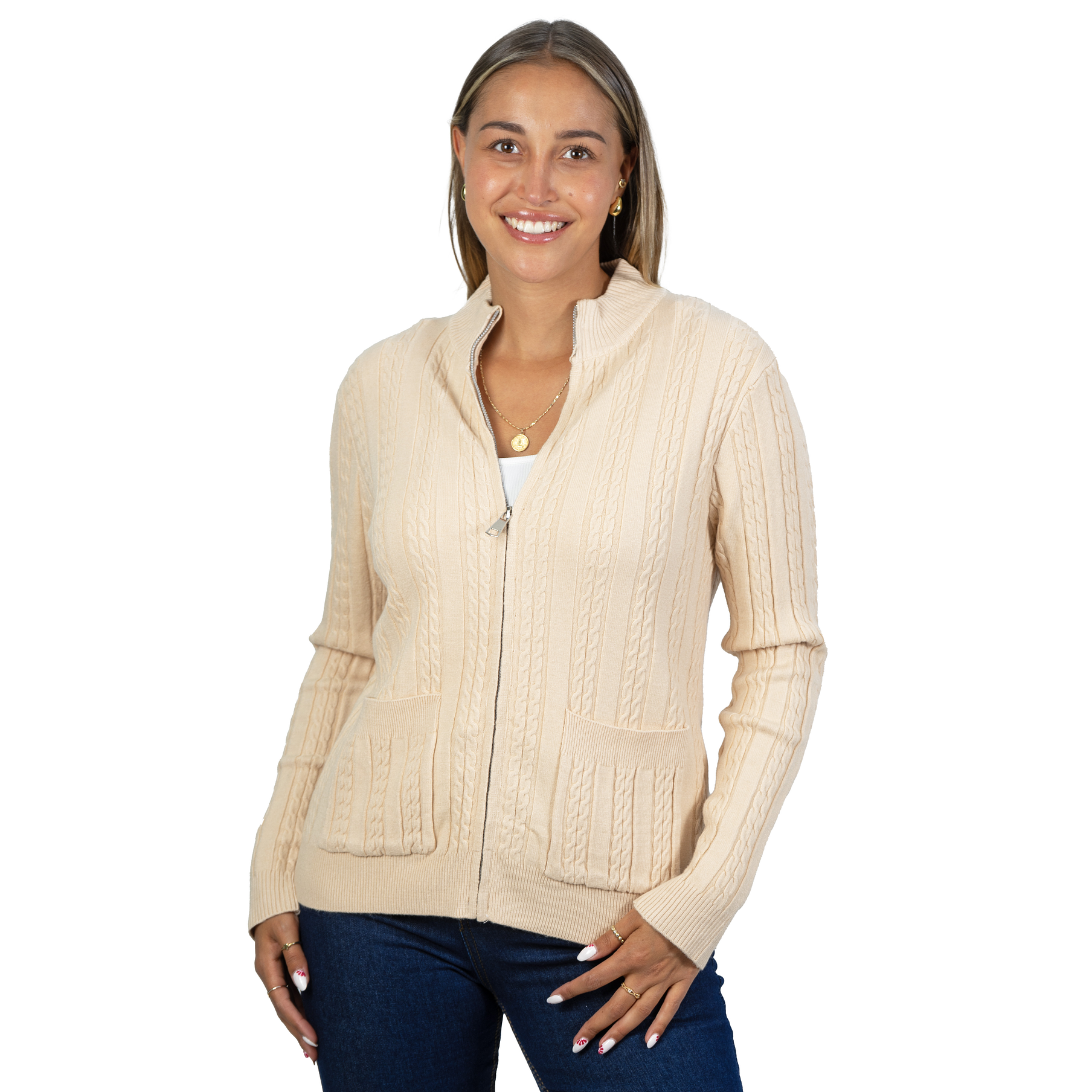 Chaleco mujer cierre texturado colores 5