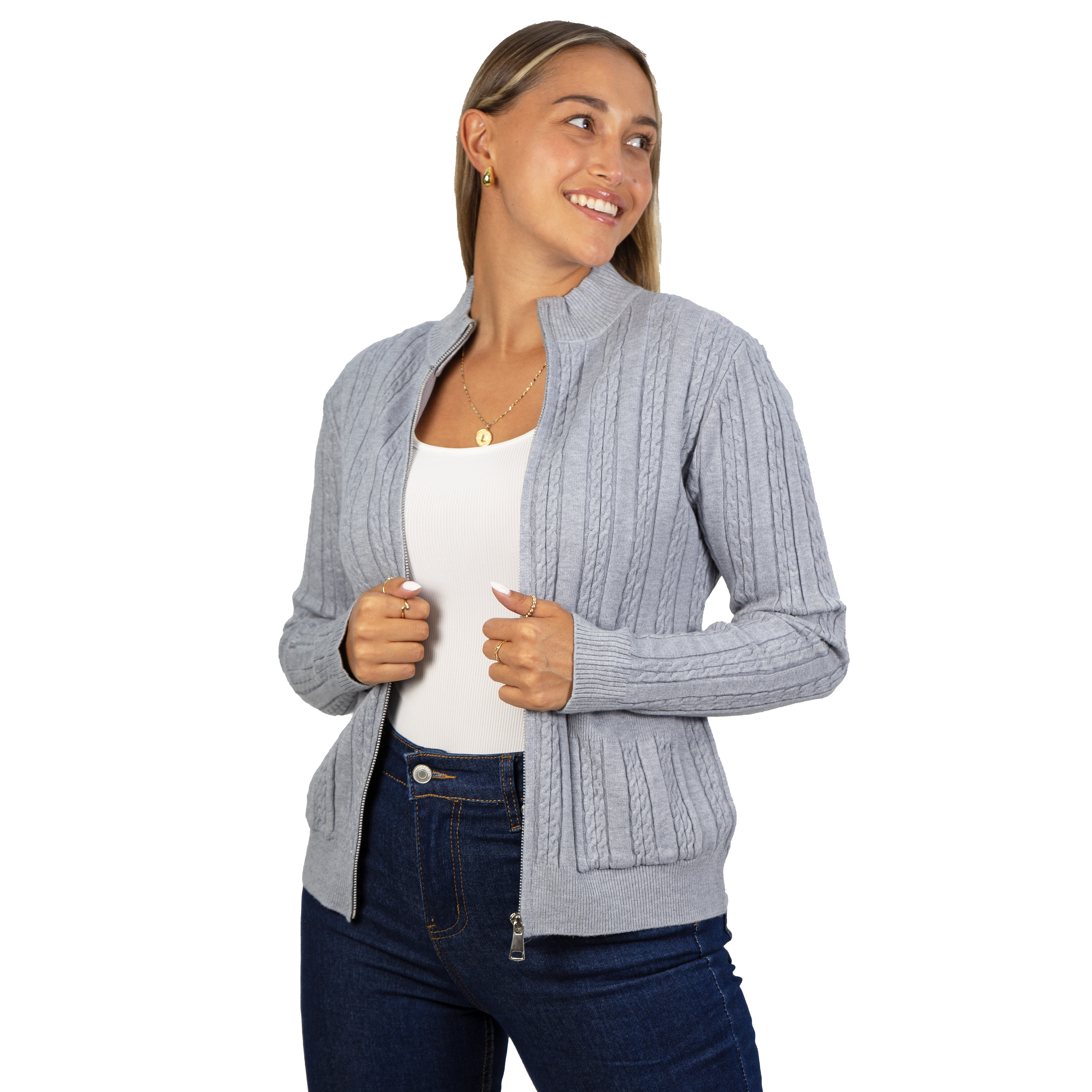 Chaleco mujer cierre texturado colores 8