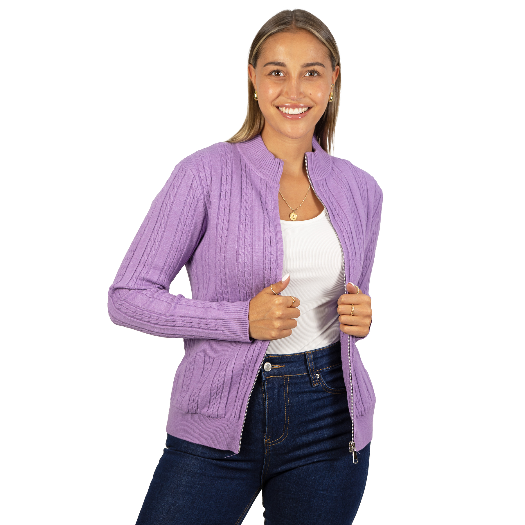 Chaleco mujer cierre texturado colores 2