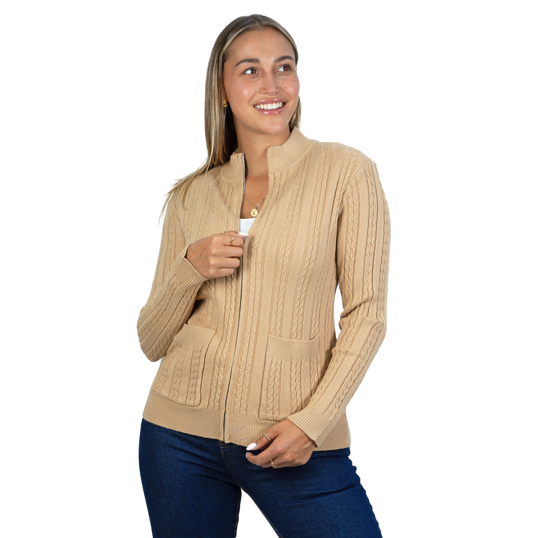 Chaleco mujer cierre texturado colores 9